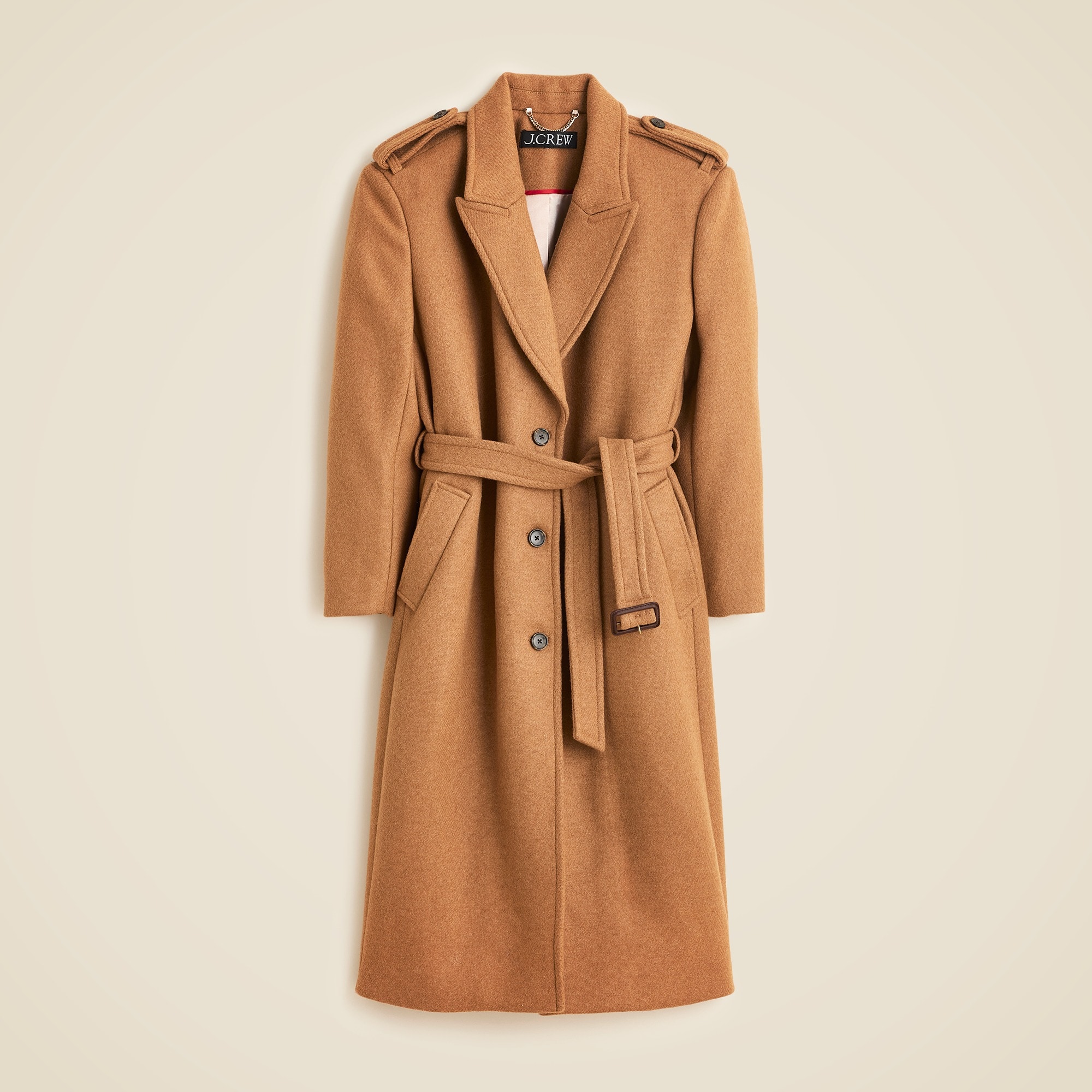Wrap trench coat in Italian double-faced wool blend