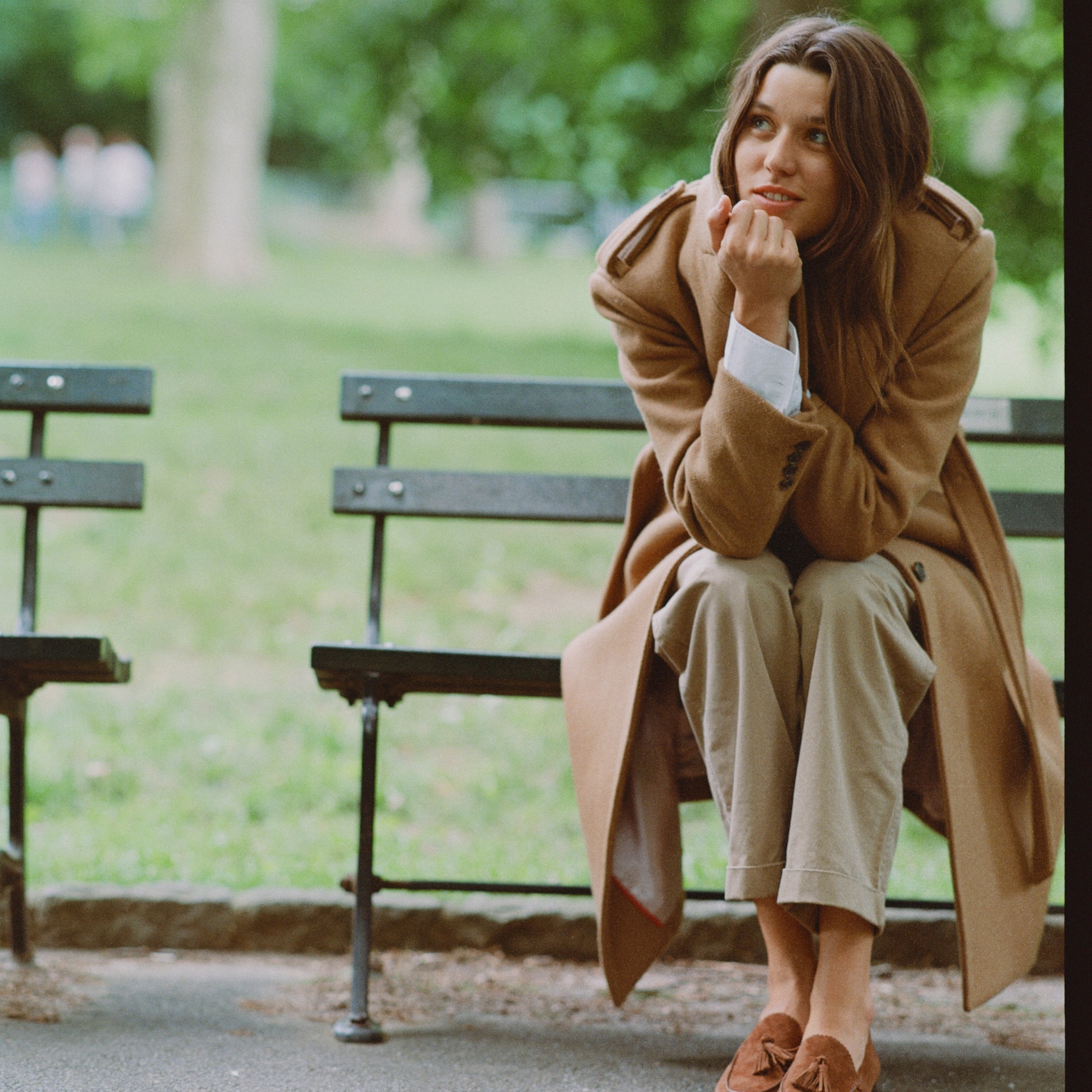 Wrap trench coat in Italian double-faced wool blend