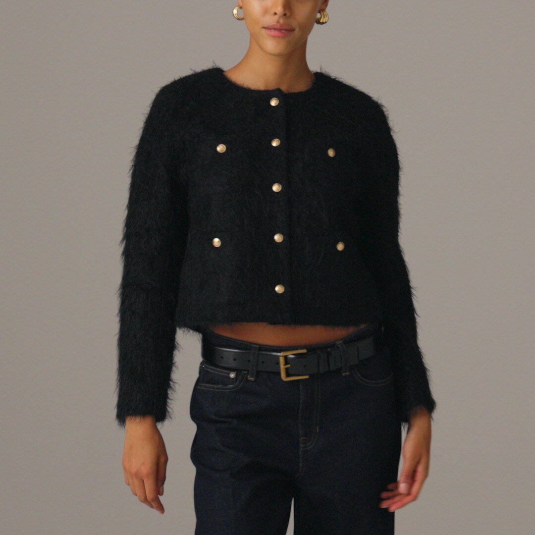 Collection lady jacket in brushed wool blend
