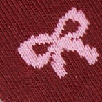 Bows no-show socks BRIGHT BURGUNDY factory: bows no-show socks for women