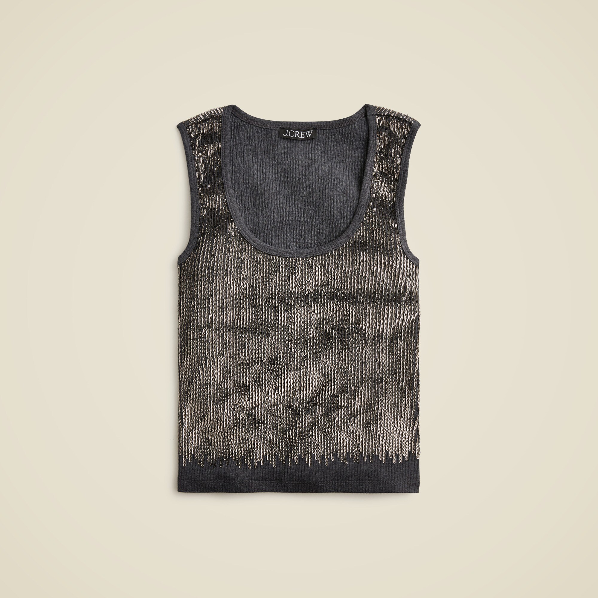 Vintage rib sequin-embellished tank top