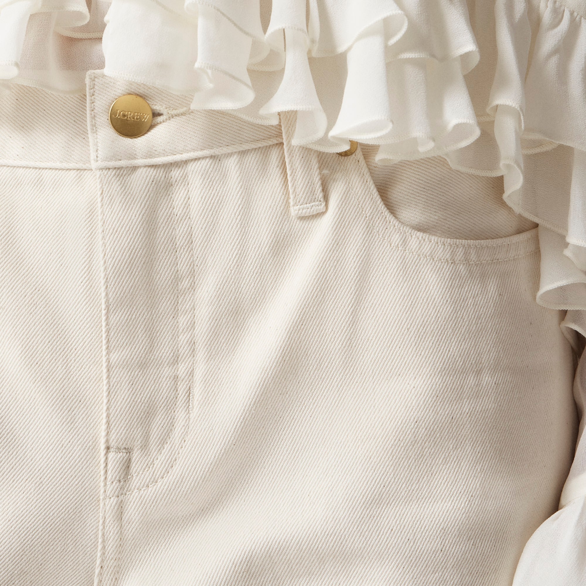 Lower-rise wide-leg jean
