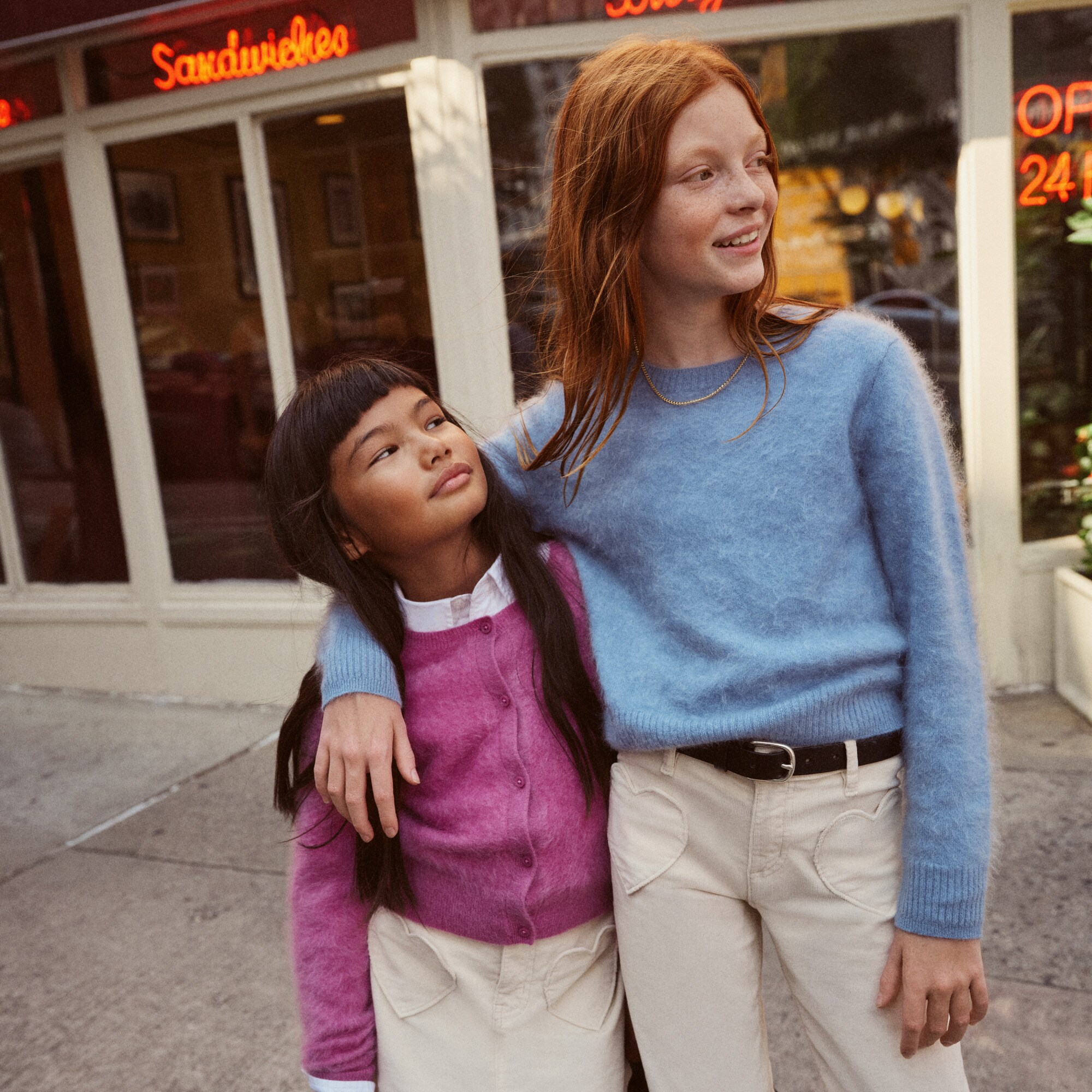 Girls' brushed cashmere cardigan