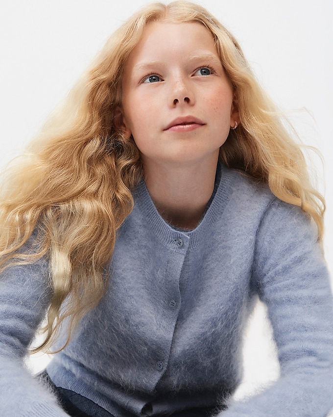 J.Crew: Girls' Brushed Cashmere Cardigan For Girls J.Crew: Girls' Brushed Cashmere Cardigan For Girls