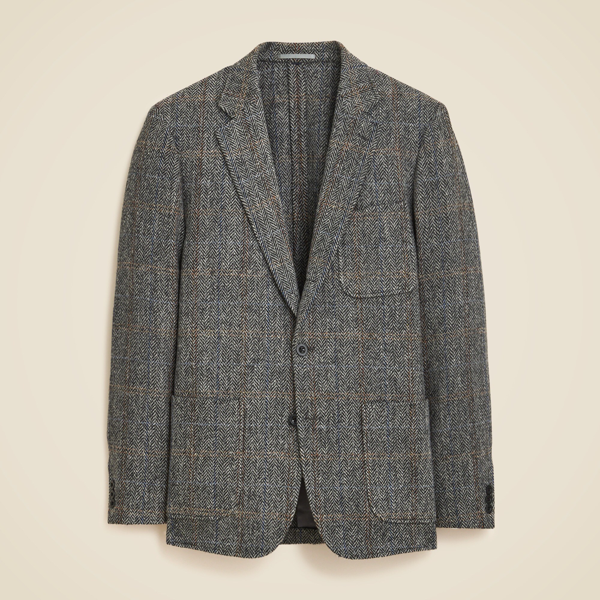 Relaxed-fit blazer in Scottish wool herringbone