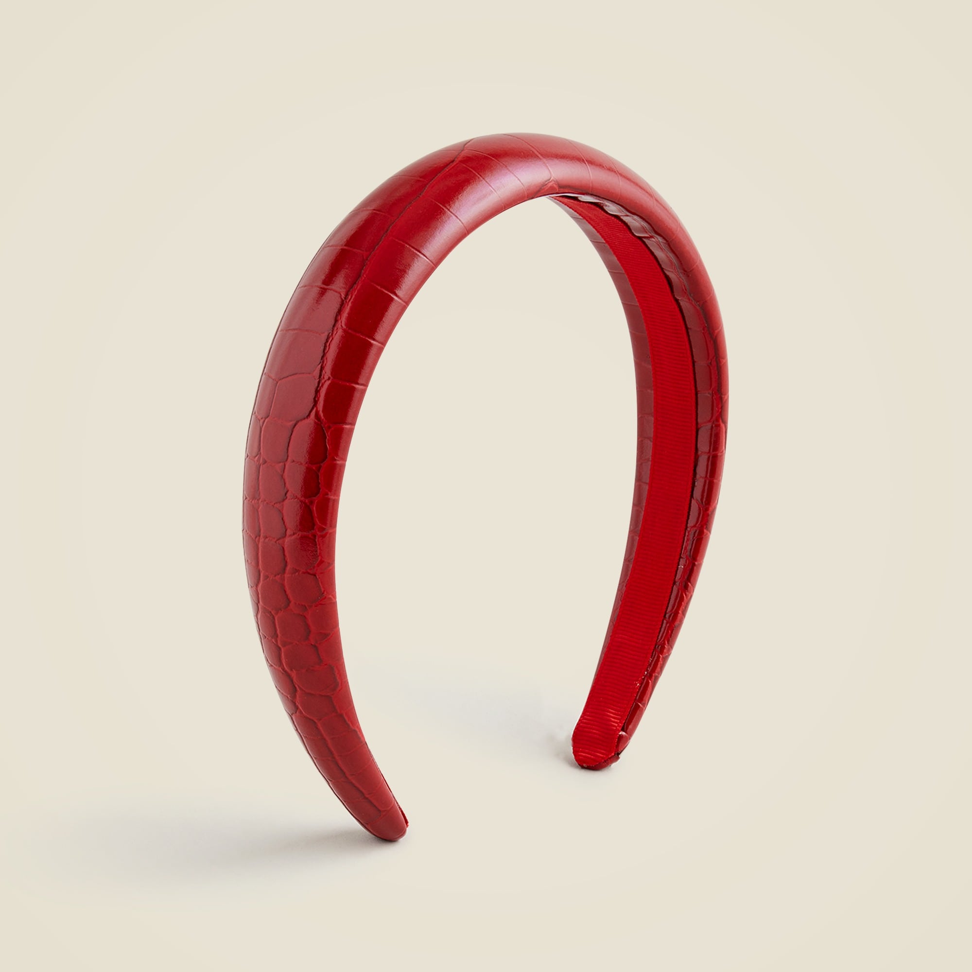 Girls' headband in croc-embossed leather