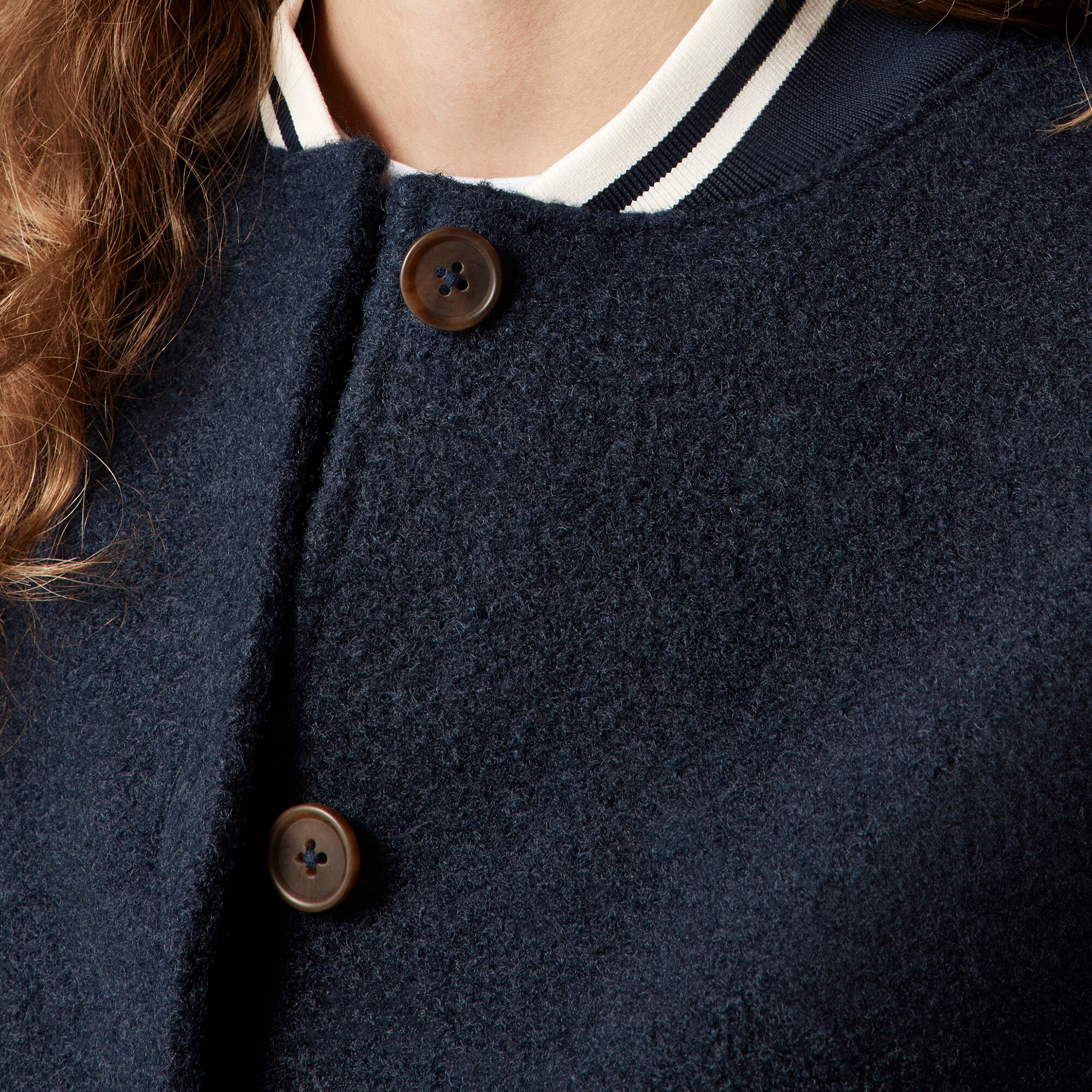 Bouclé bomber jacket