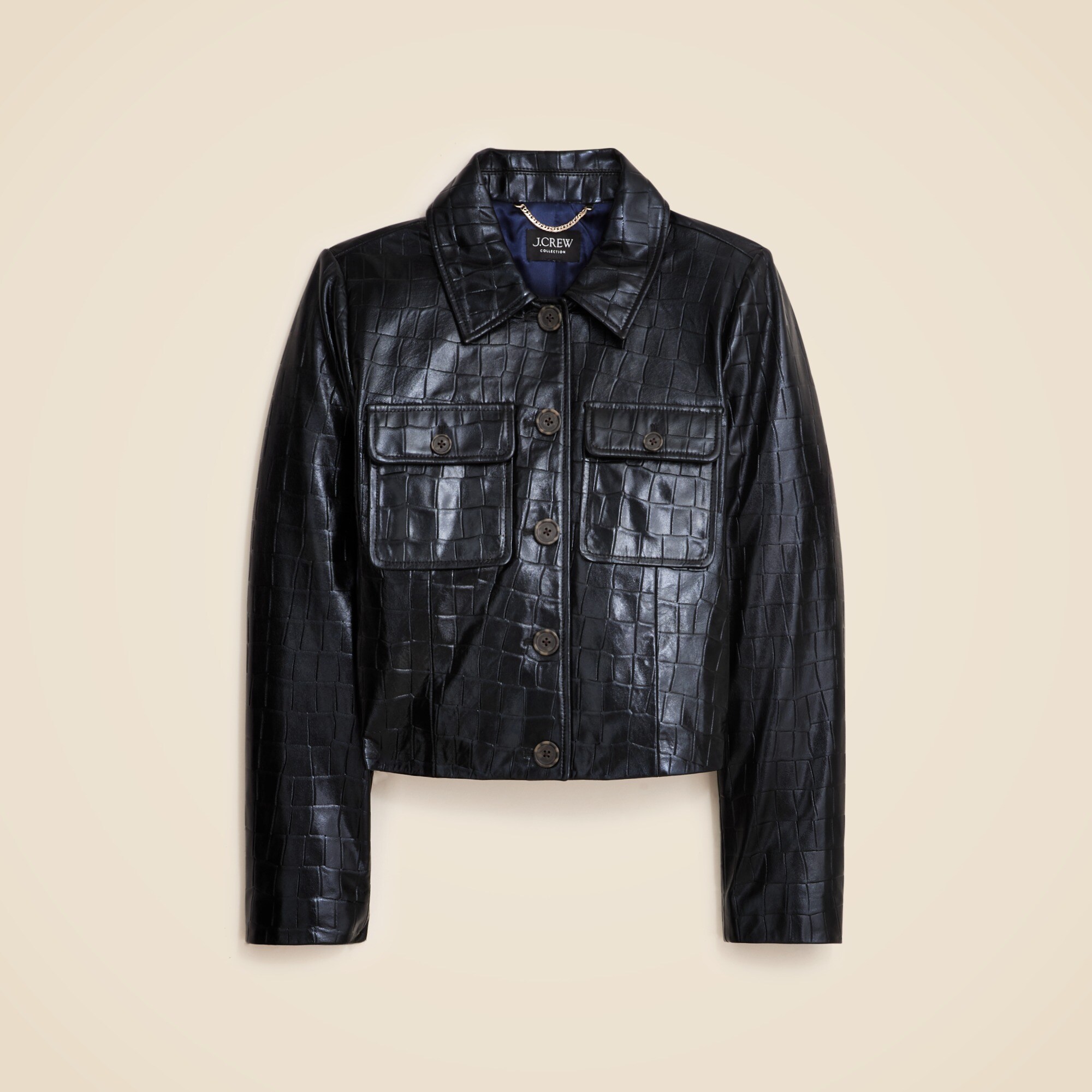 Collection Lady Jacket In Croc-embossed Leather For Women | J.Crew