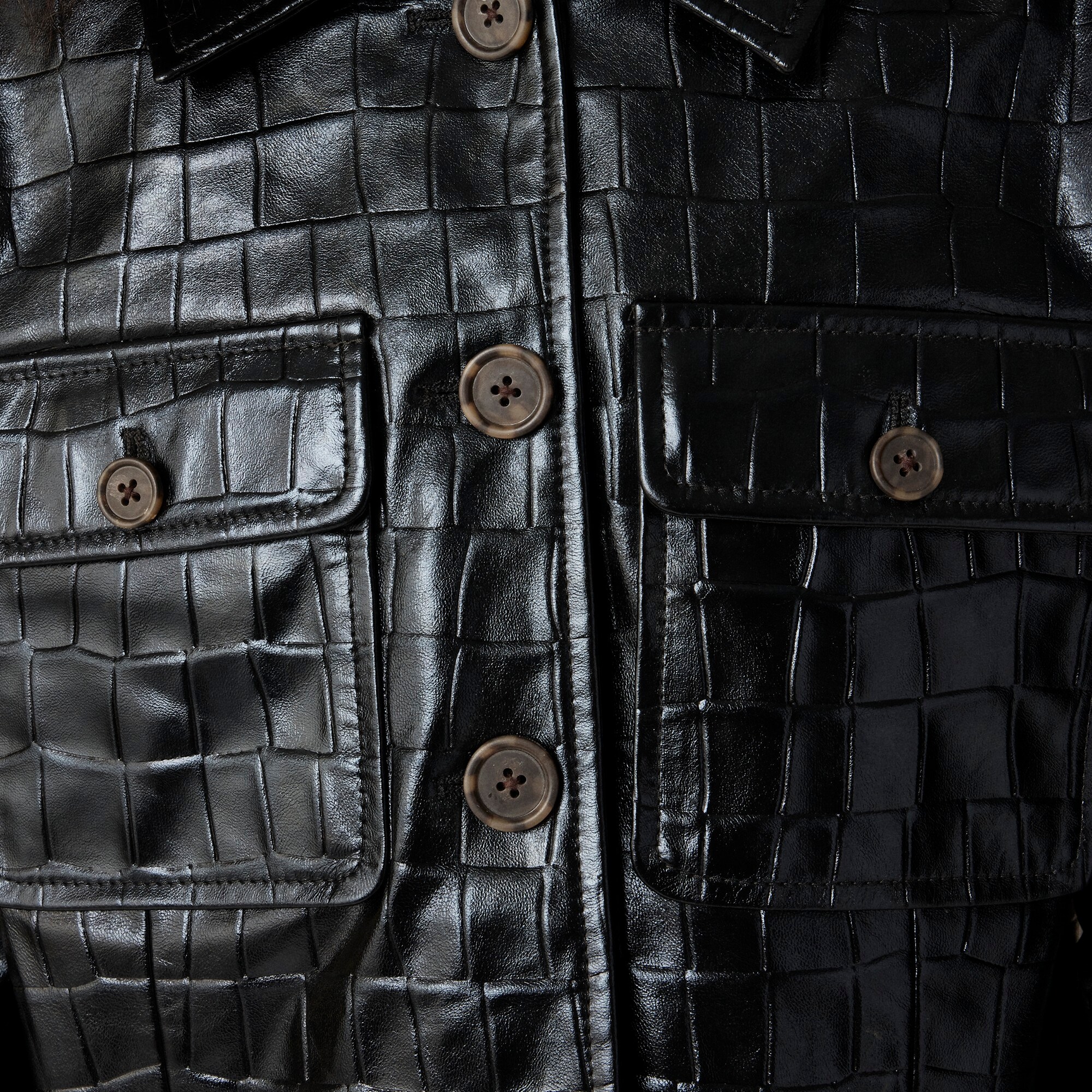 Collection lady jacket in croc-embossed leather - image 3
