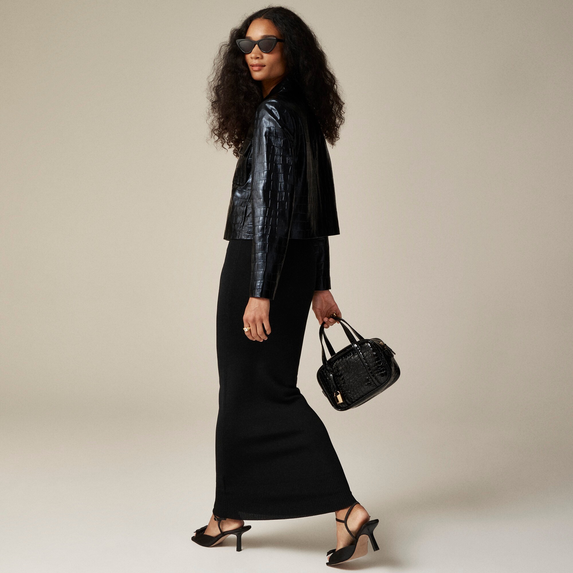 Collection lady jacket in croc-embossed leather - image 4