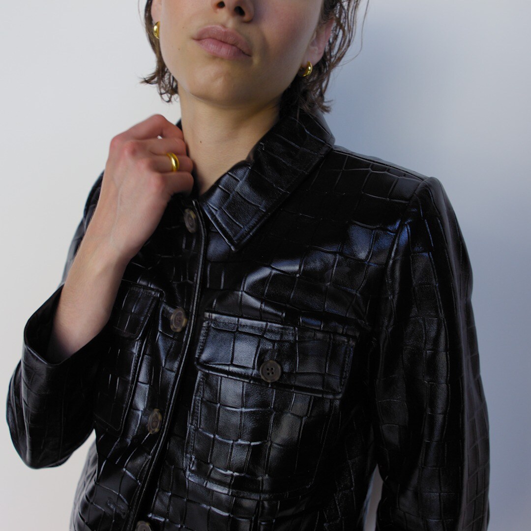 Collection Lady Jacket In Croc-embossed Leather For Women | J.Crew
