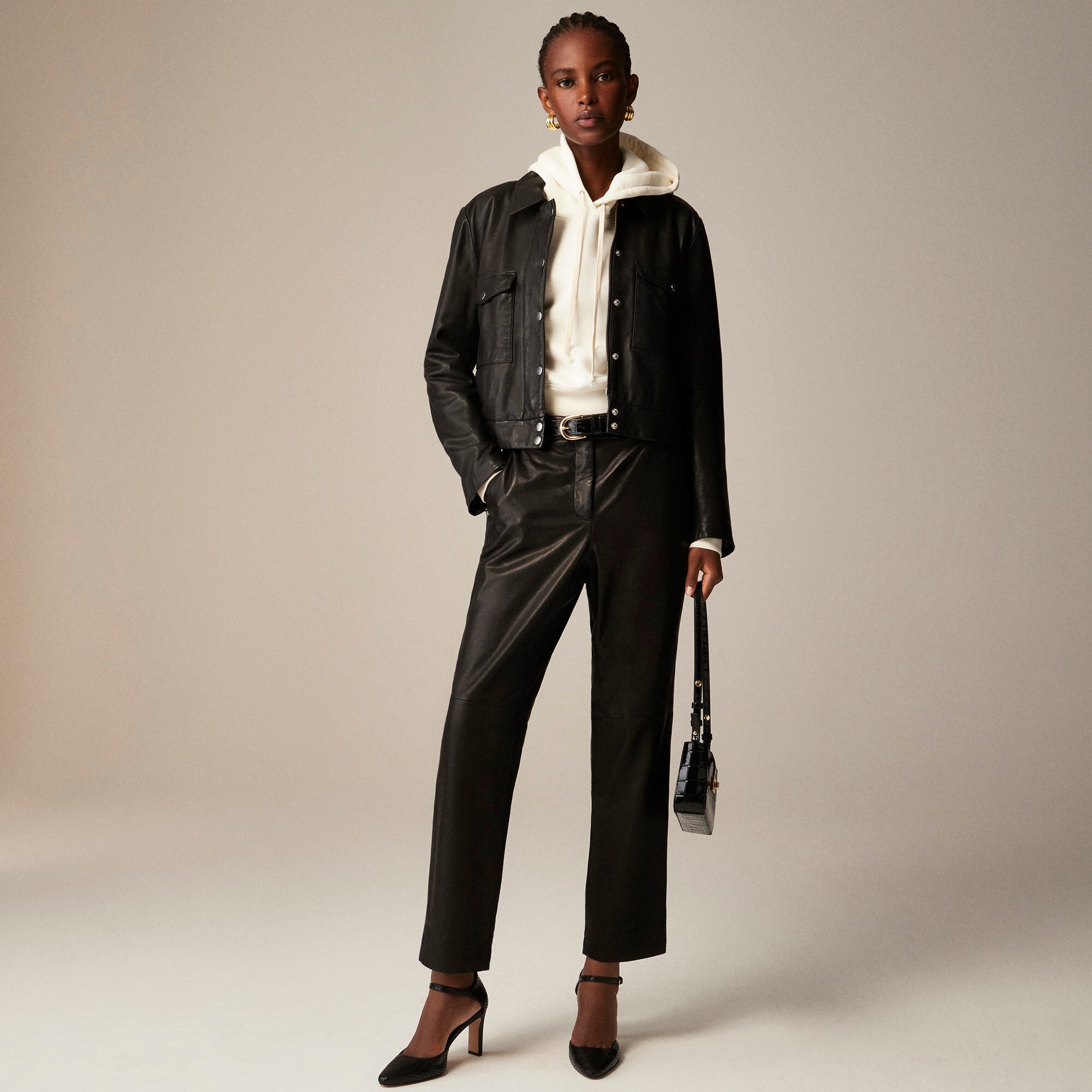 Collection leather shirt-jacket