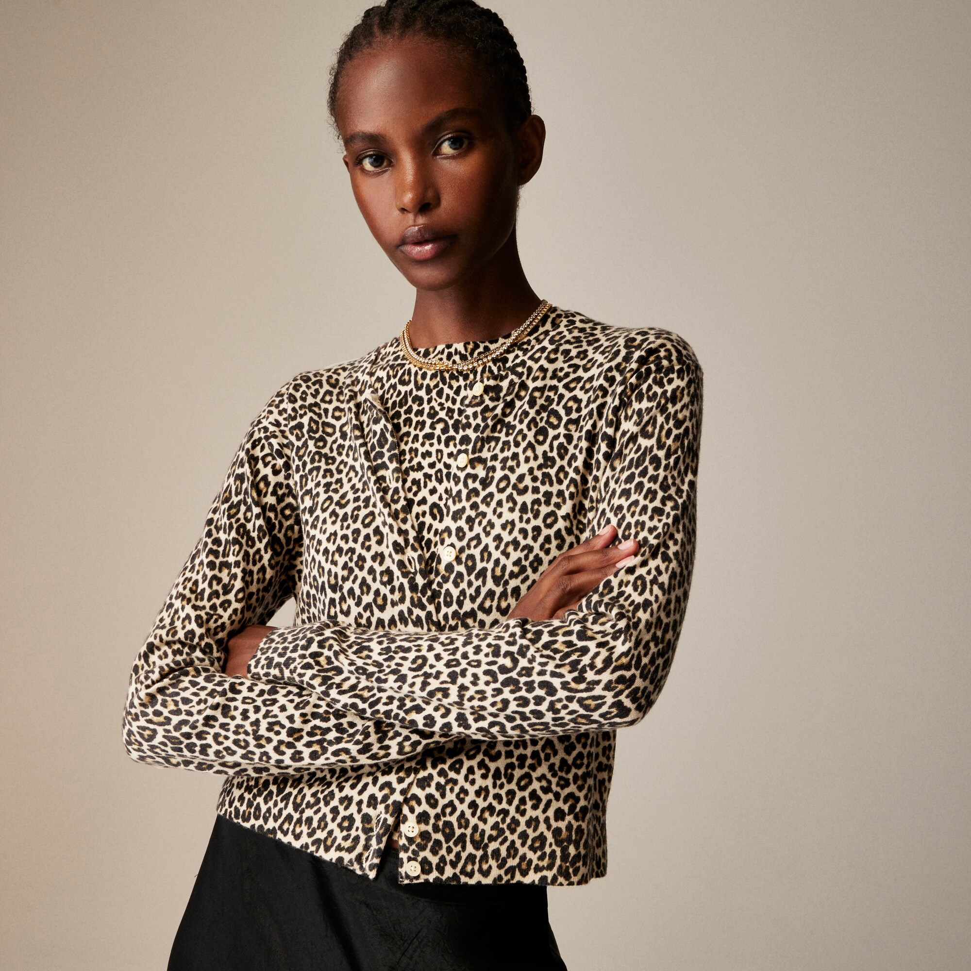 J crew leopard print cardigan on sale