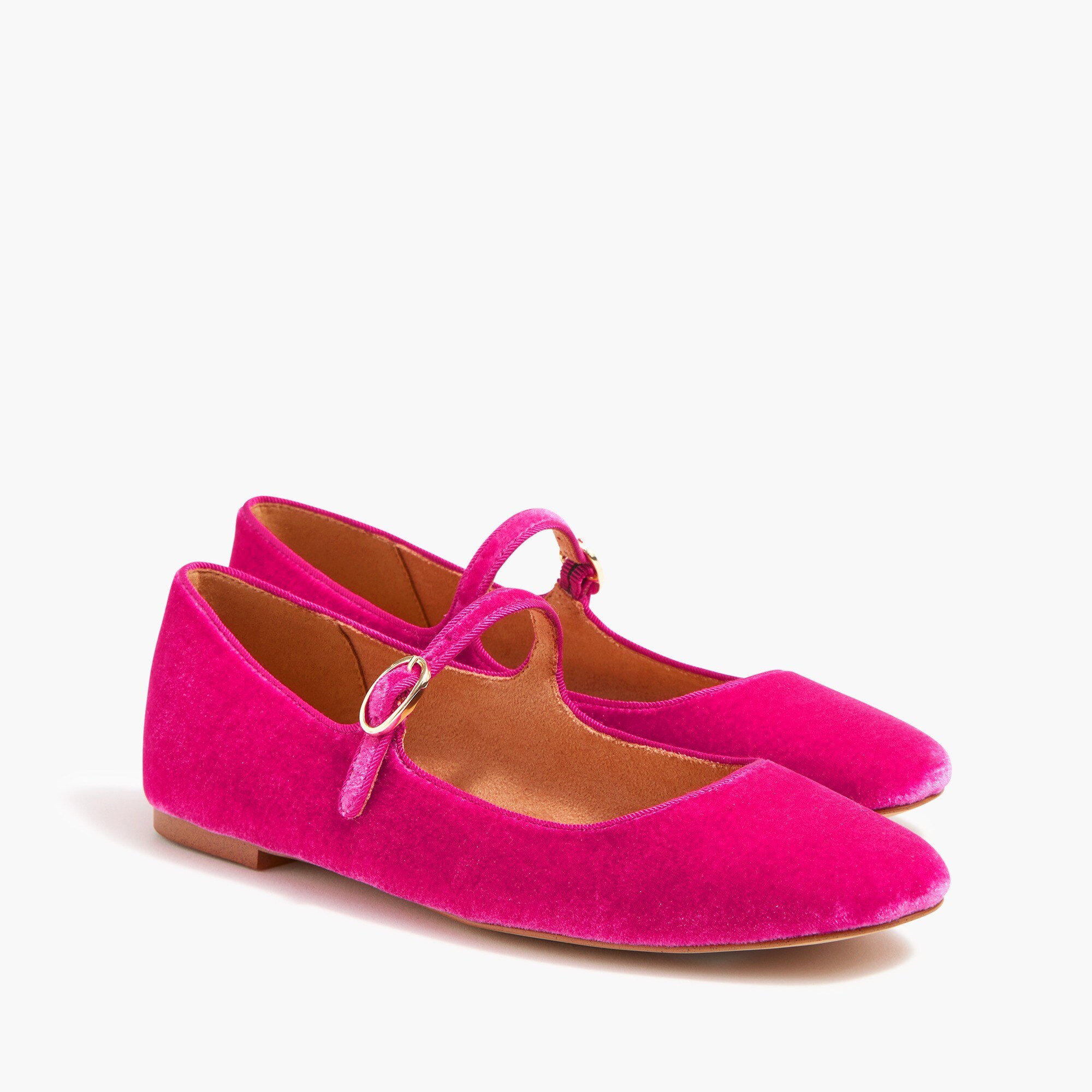 Velvet Mary Jane flats