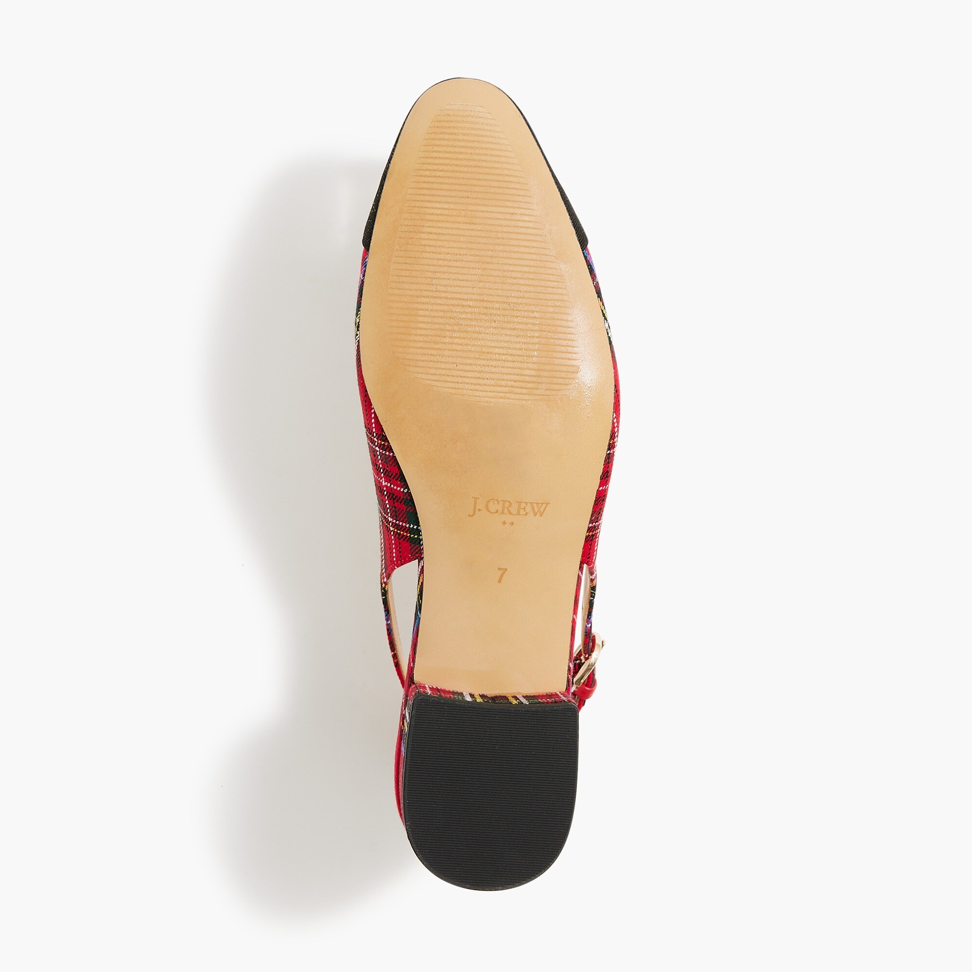 Tartan low-heel slingbacks