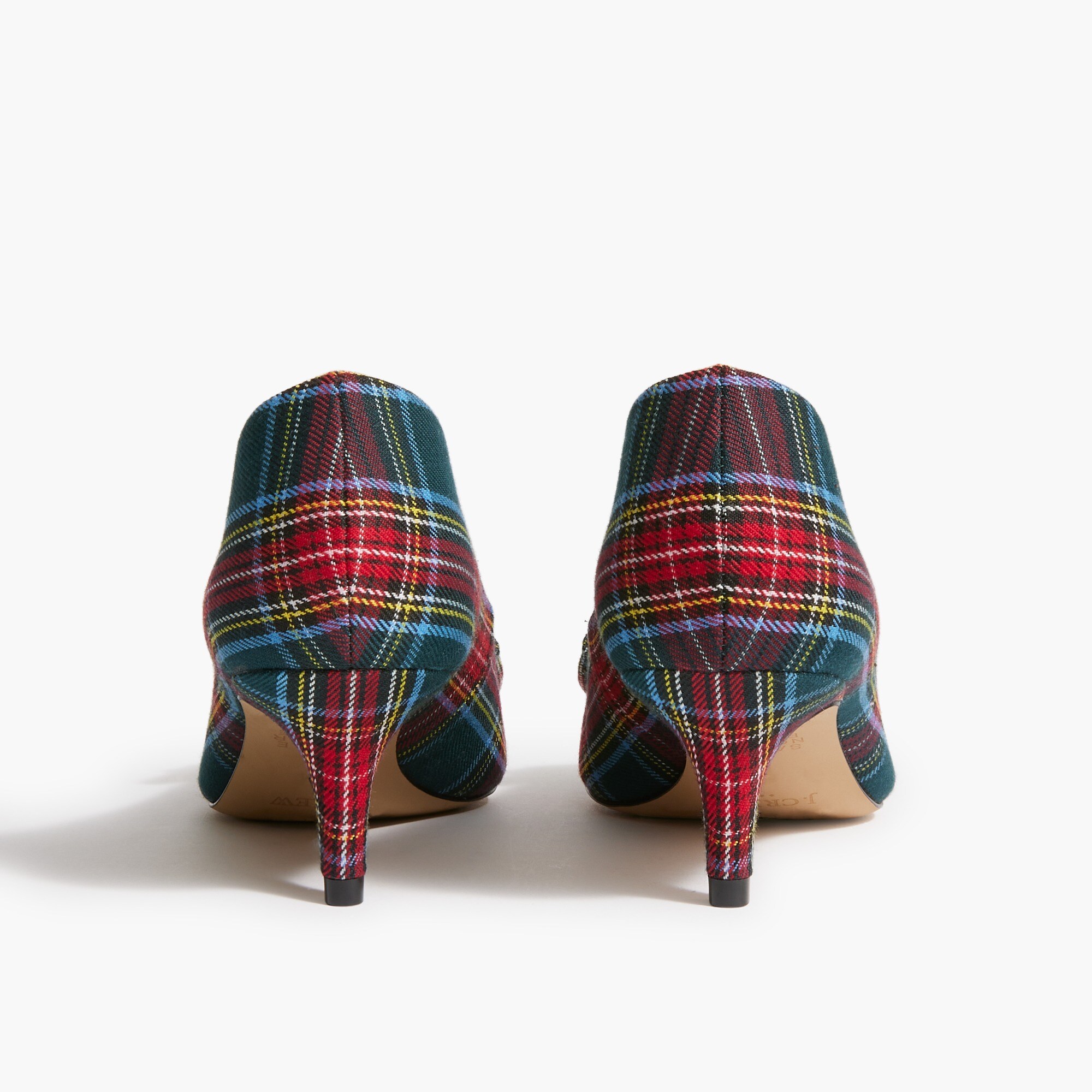 Plaid kitten heel pumps 2025