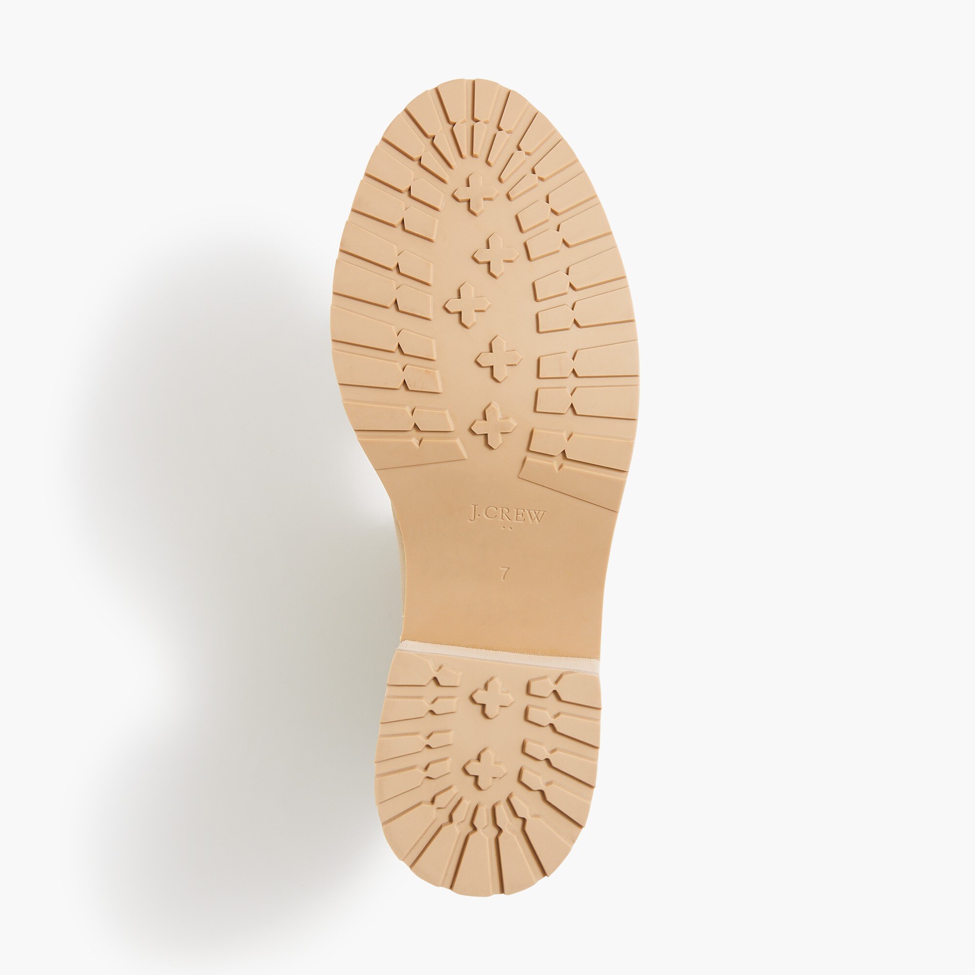 Nubuck lug-sole heeled Chelsea booties
