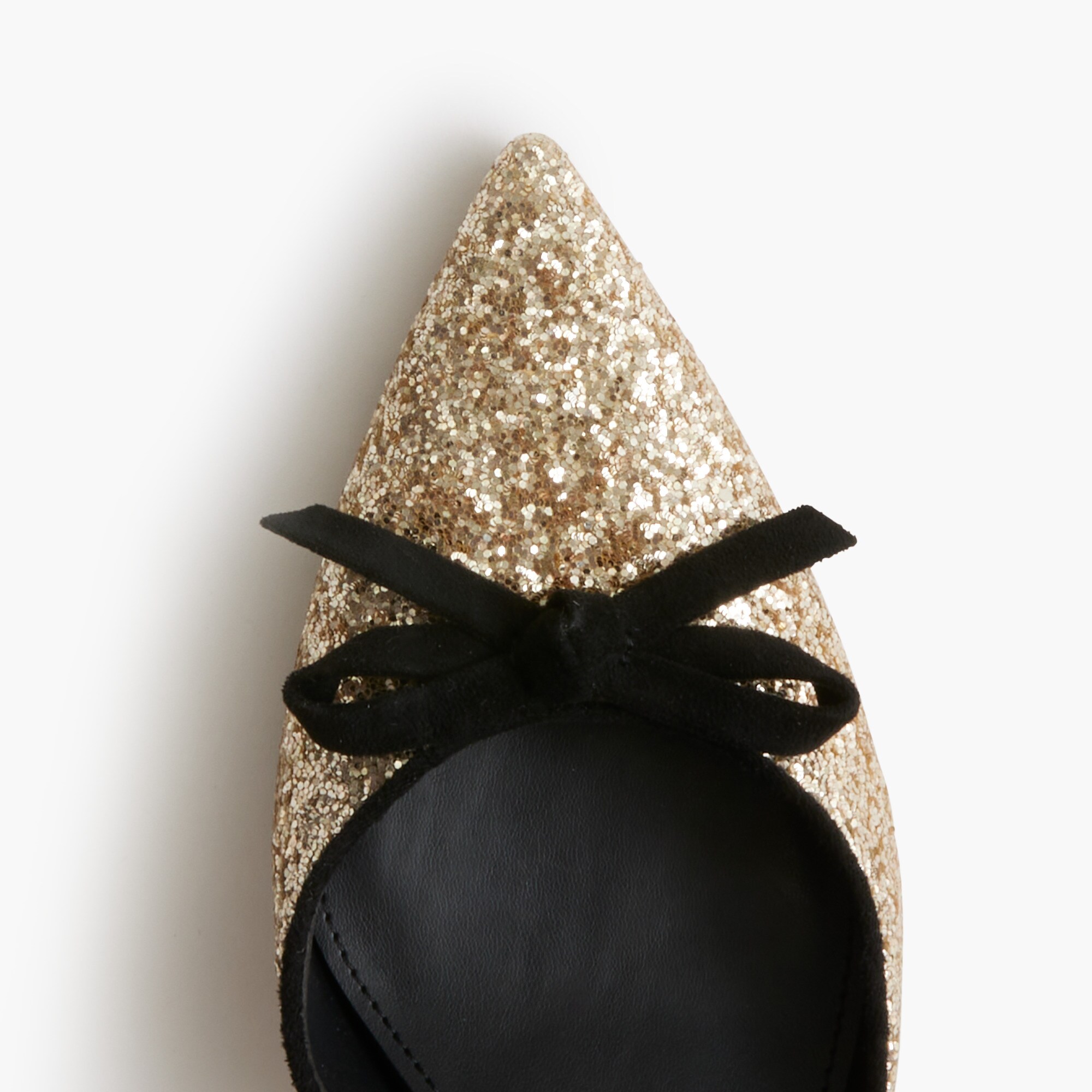 Glitter double-bow heels