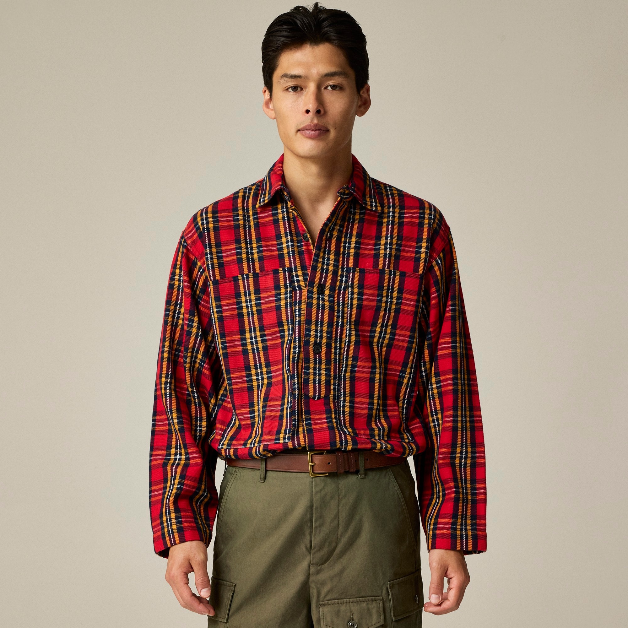 j.crew: limited-edition engineered garments x j.crew relaxed twill utility shirt in plaid for men