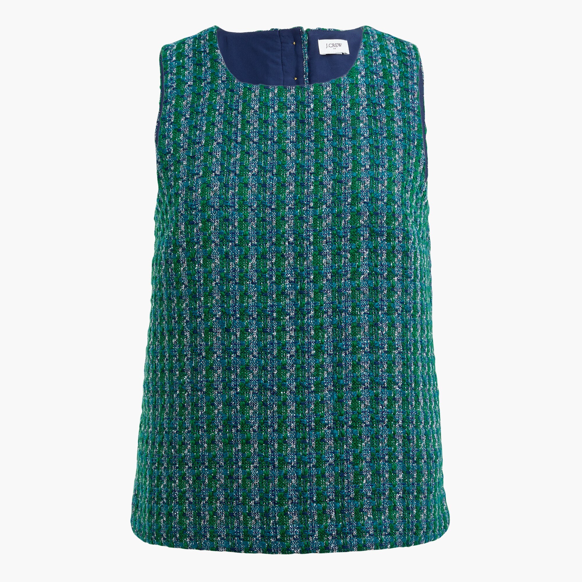 tweed button-back shell for women