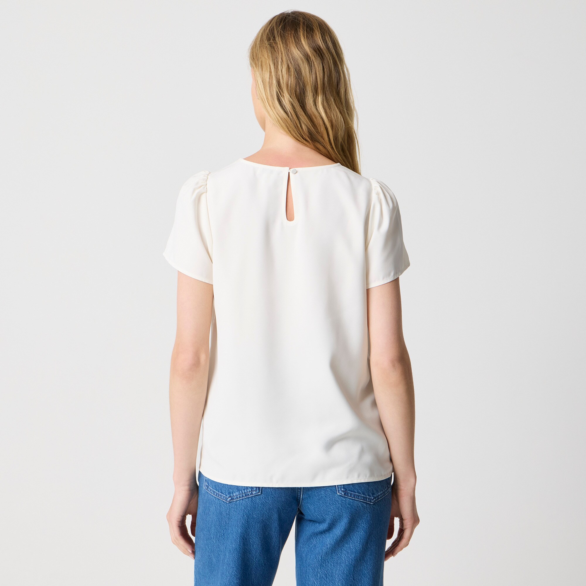 Short-sleeve crepe top