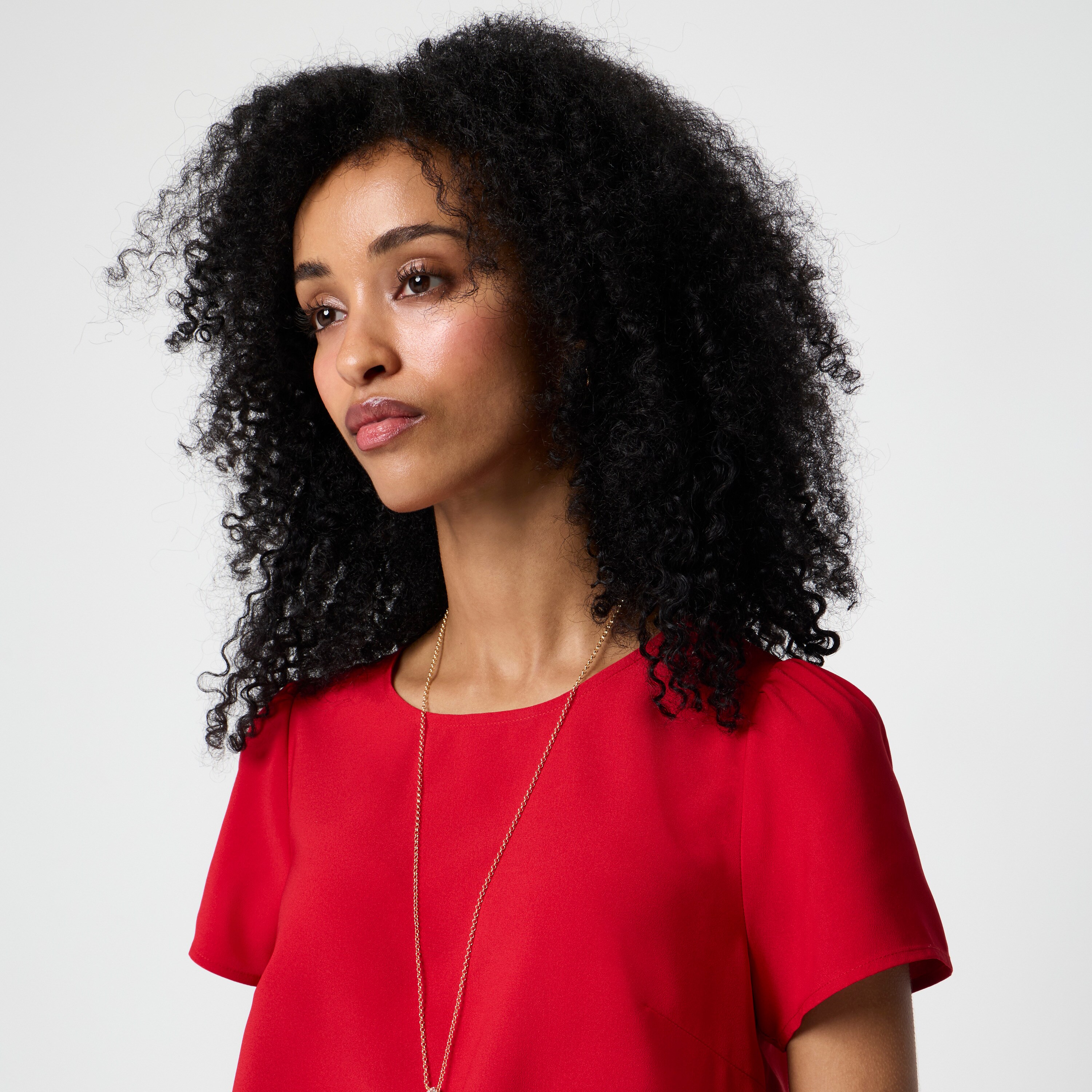 Short-sleeve crepe top