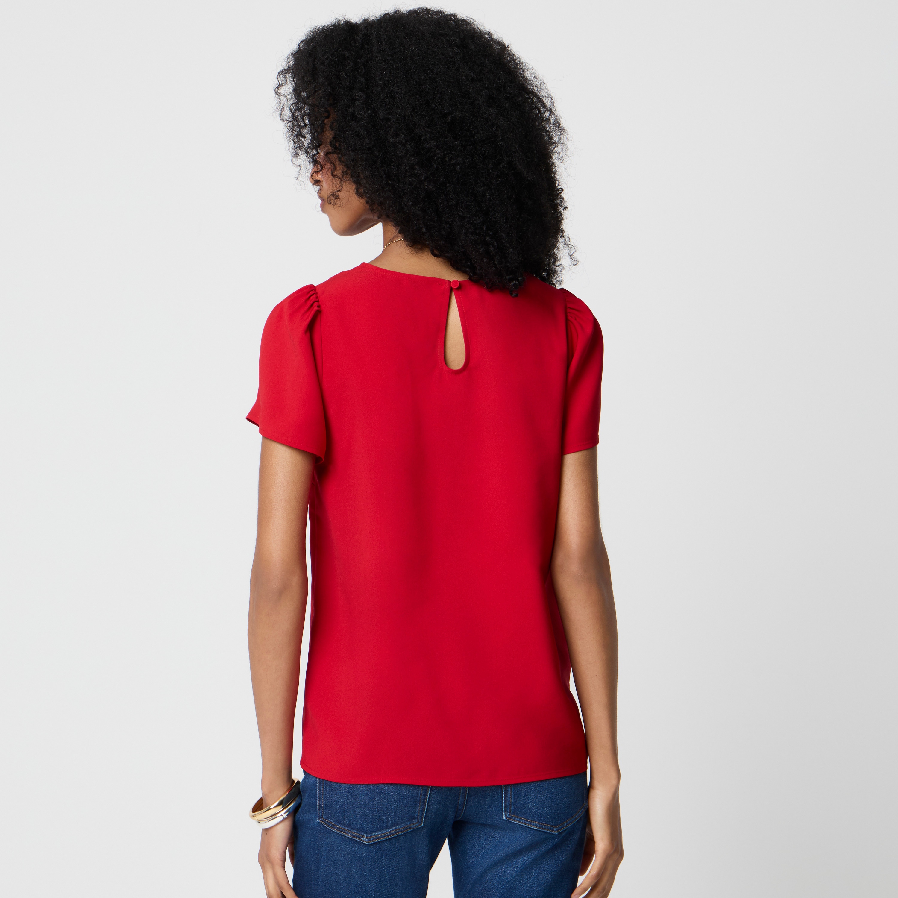 Short-sleeve crepe top