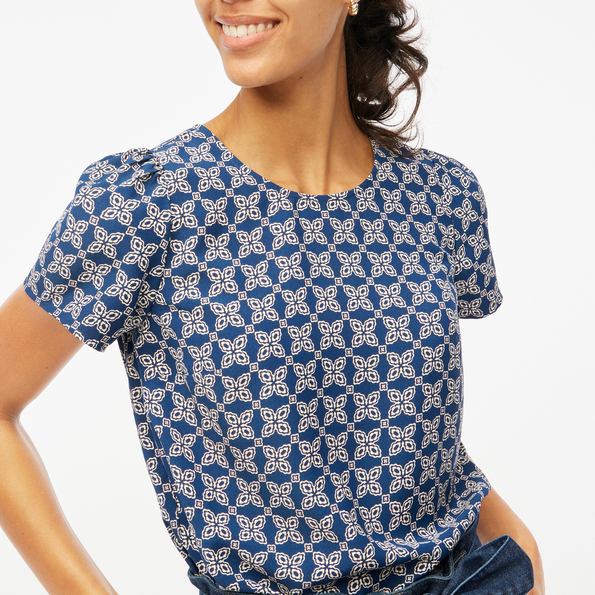 44828 -  SHORT-SLEEVE CREPE SHIRT main image 1
