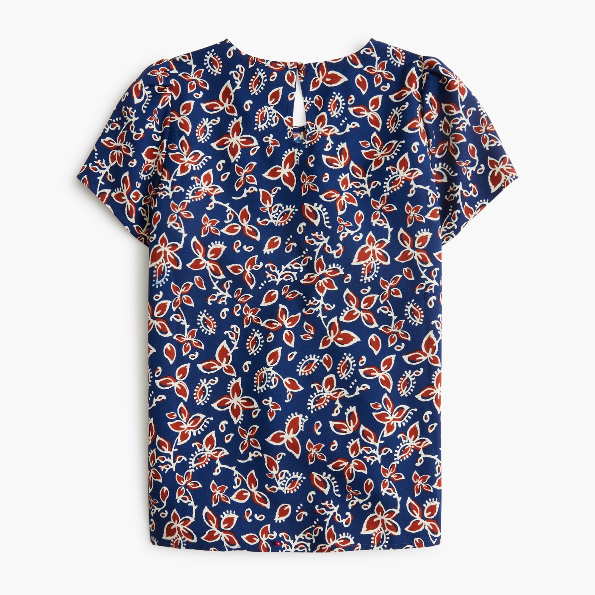 Printed short-sleeve crepe top