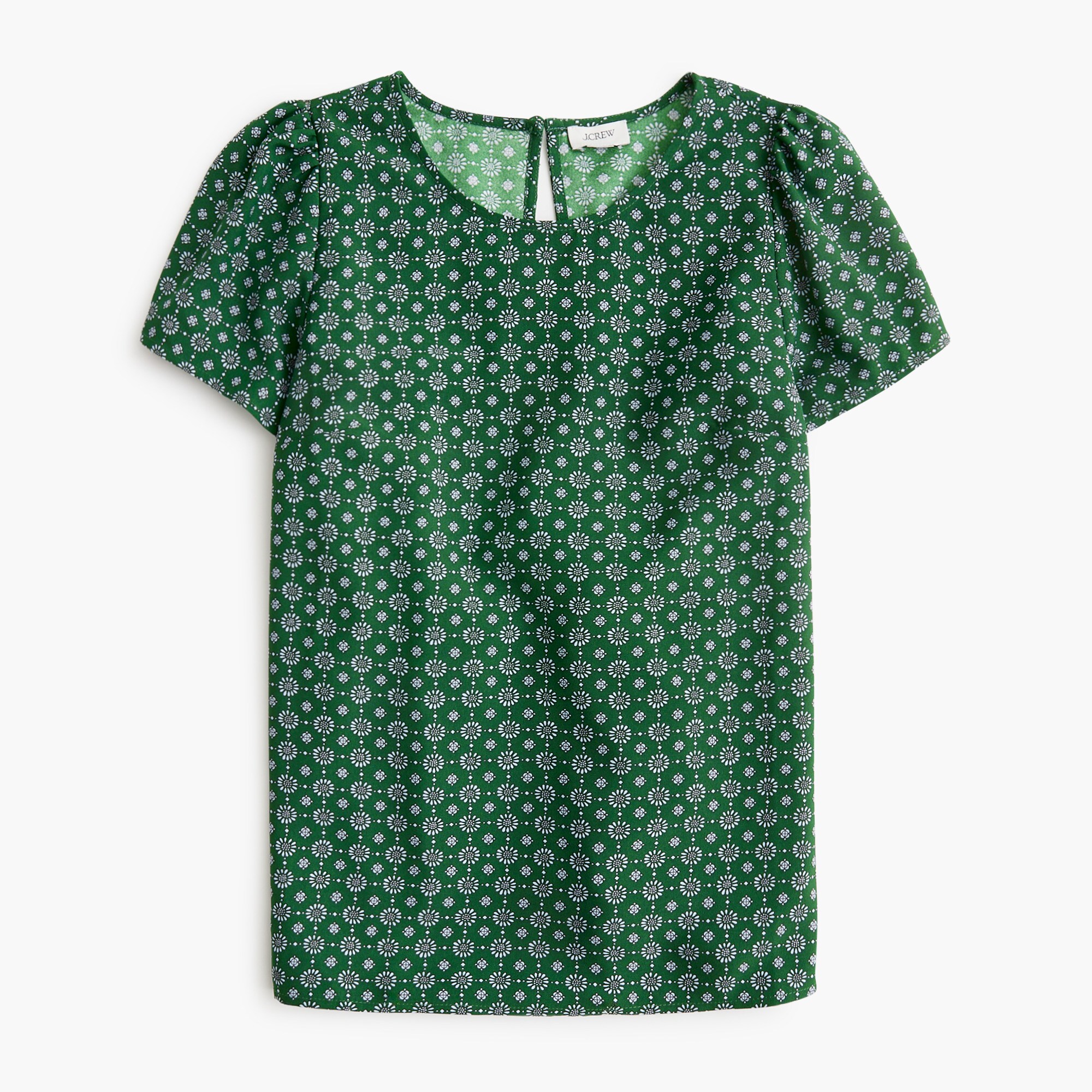 Printed Short-sleeve Crepe Top For Women | Factory