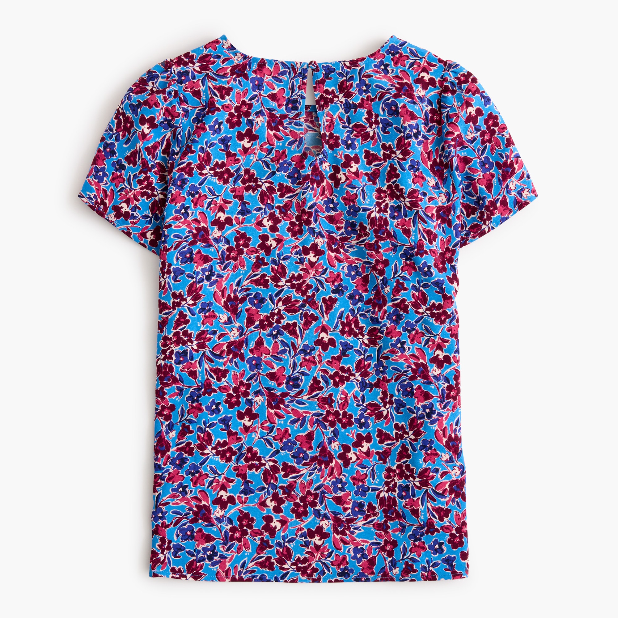 Printed short-sleeve crepe top