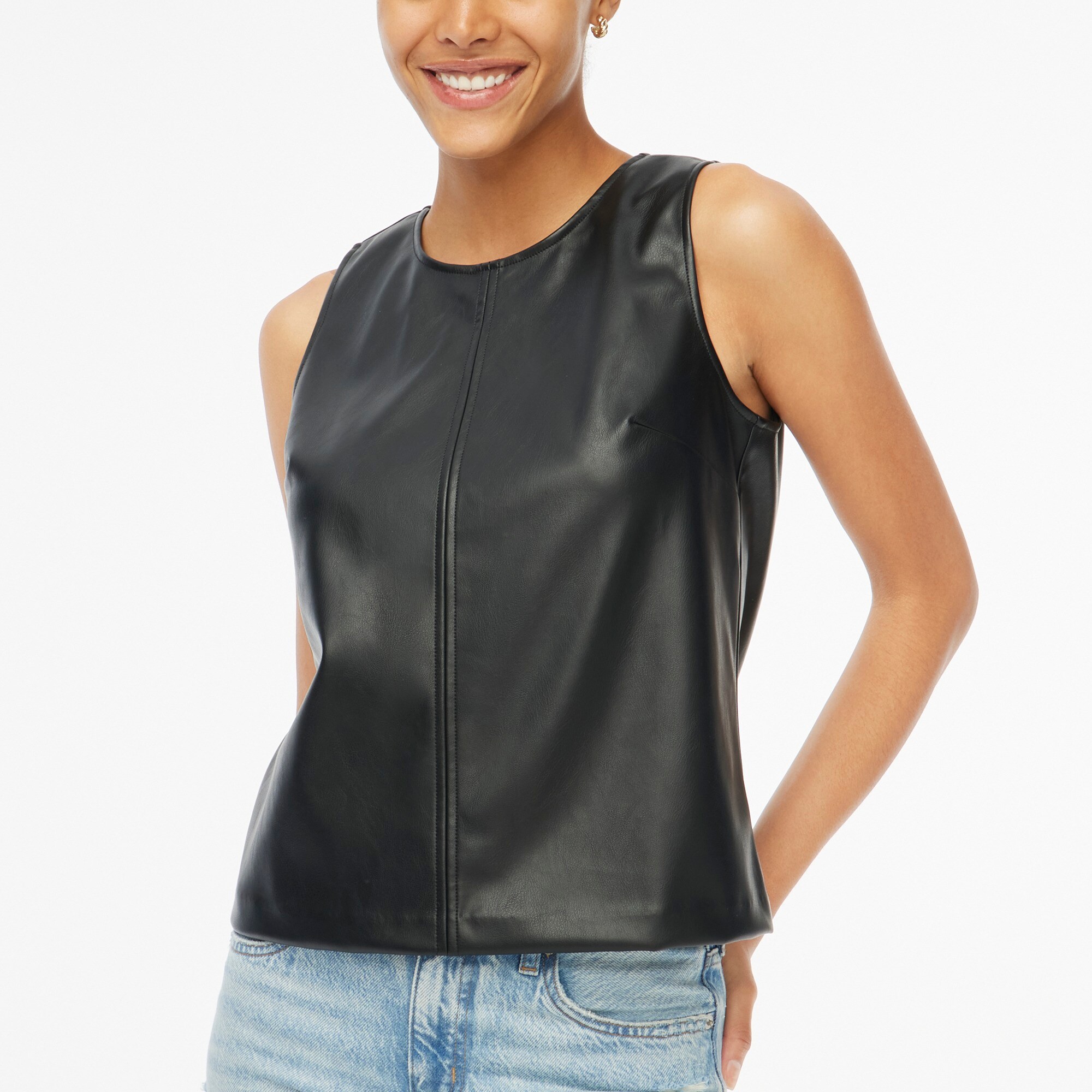Faux-leather shell