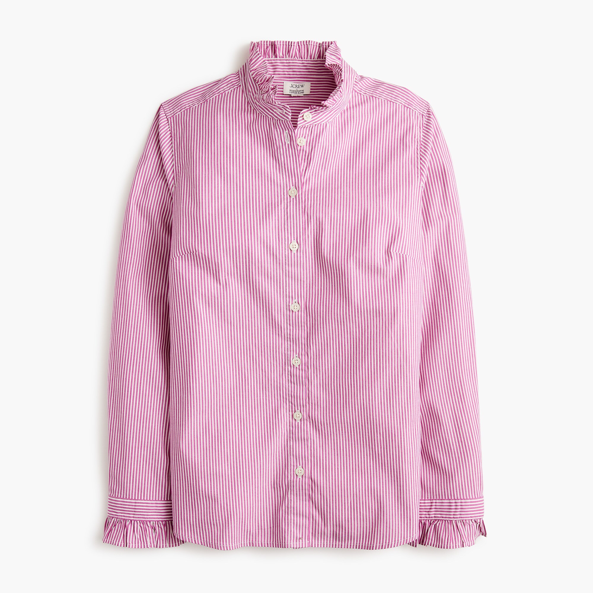  Ruffleneck button-up top