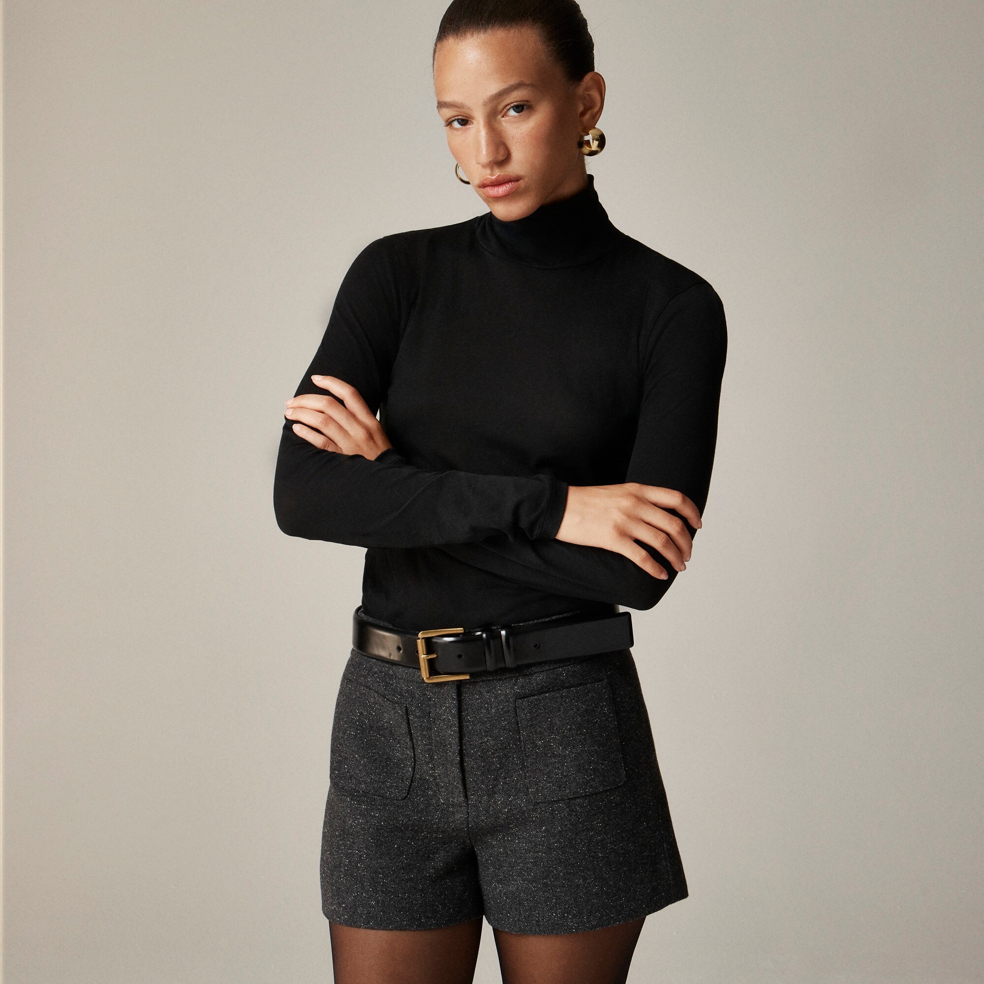 Tissue crepe turtleneck