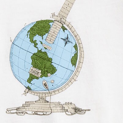 Boys' long-sleeve globe guitar graphic tee ROCK WORLD factory: boys' long-sleeve globe guitar graphic tee for boys