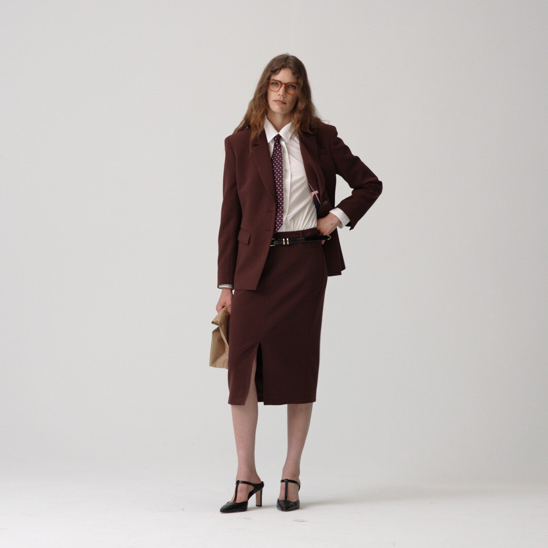 Pencil midi skirt in four-season stretch