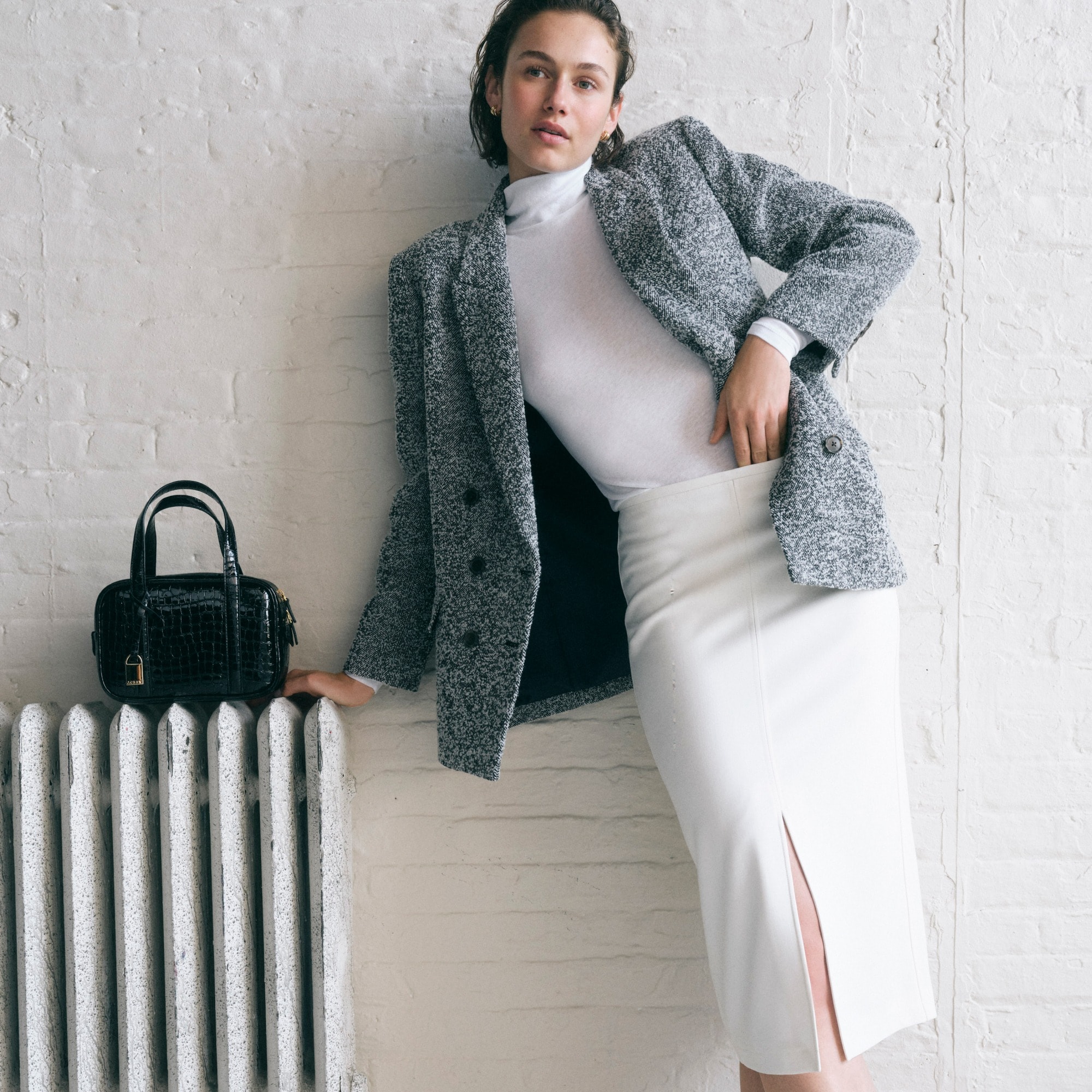 Pencil midi skirt in four-season stretch