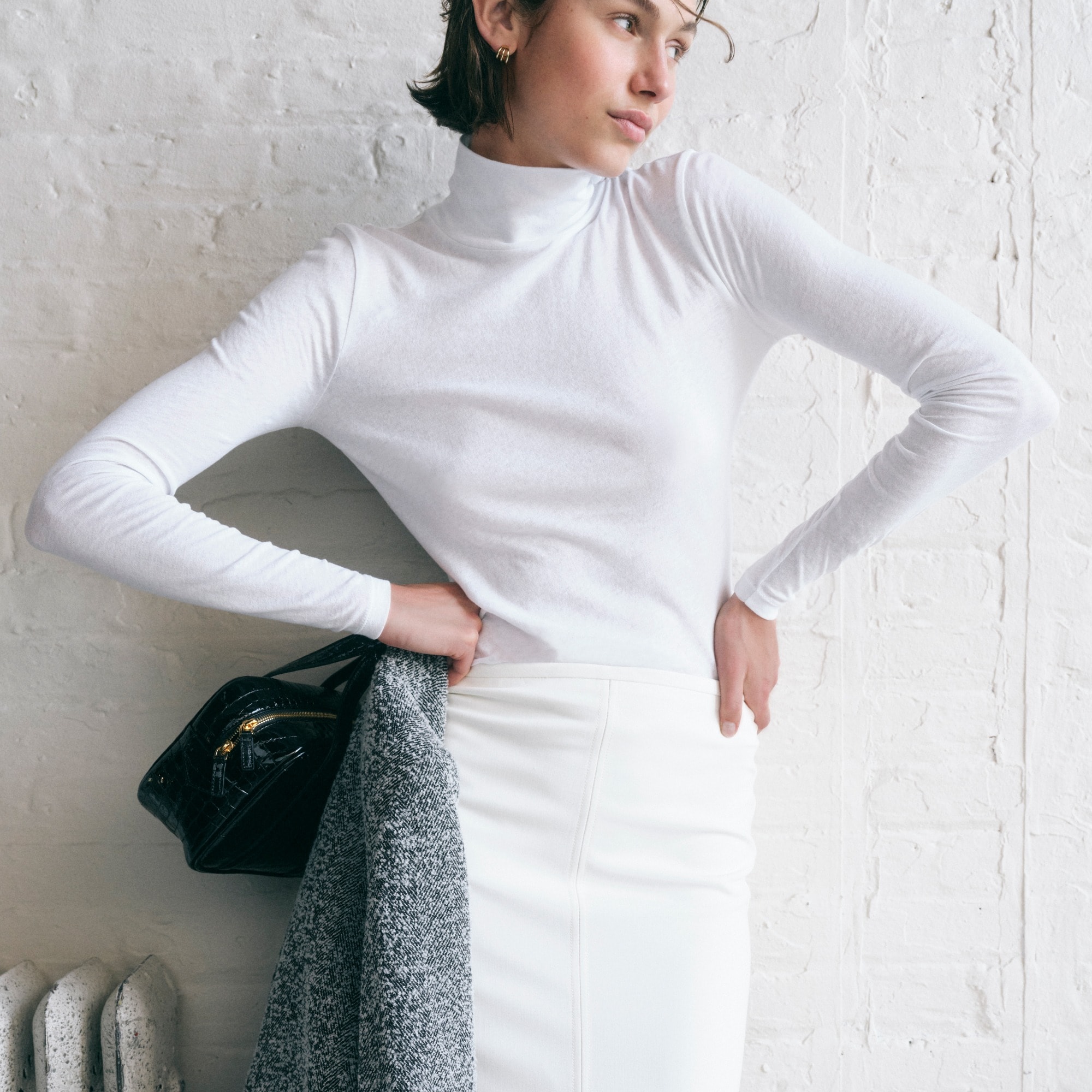 Pencil midi skirt in four-season stretch