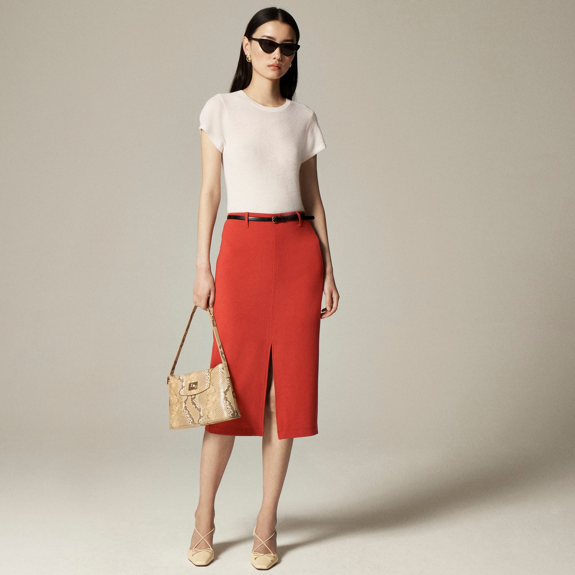 womens Pencil midi skirt in four-season stretch