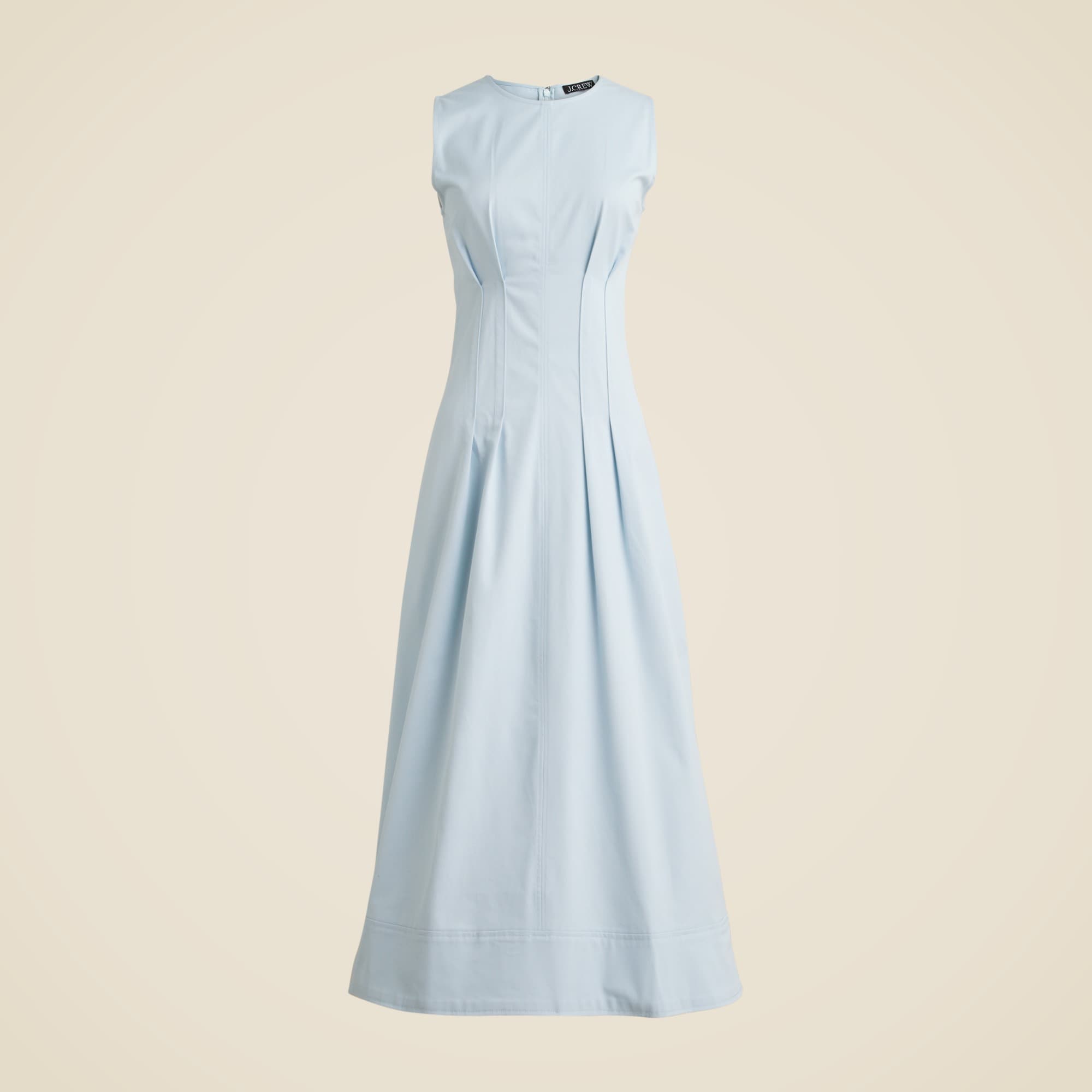 womens Pintuck midi dress in stretch twill