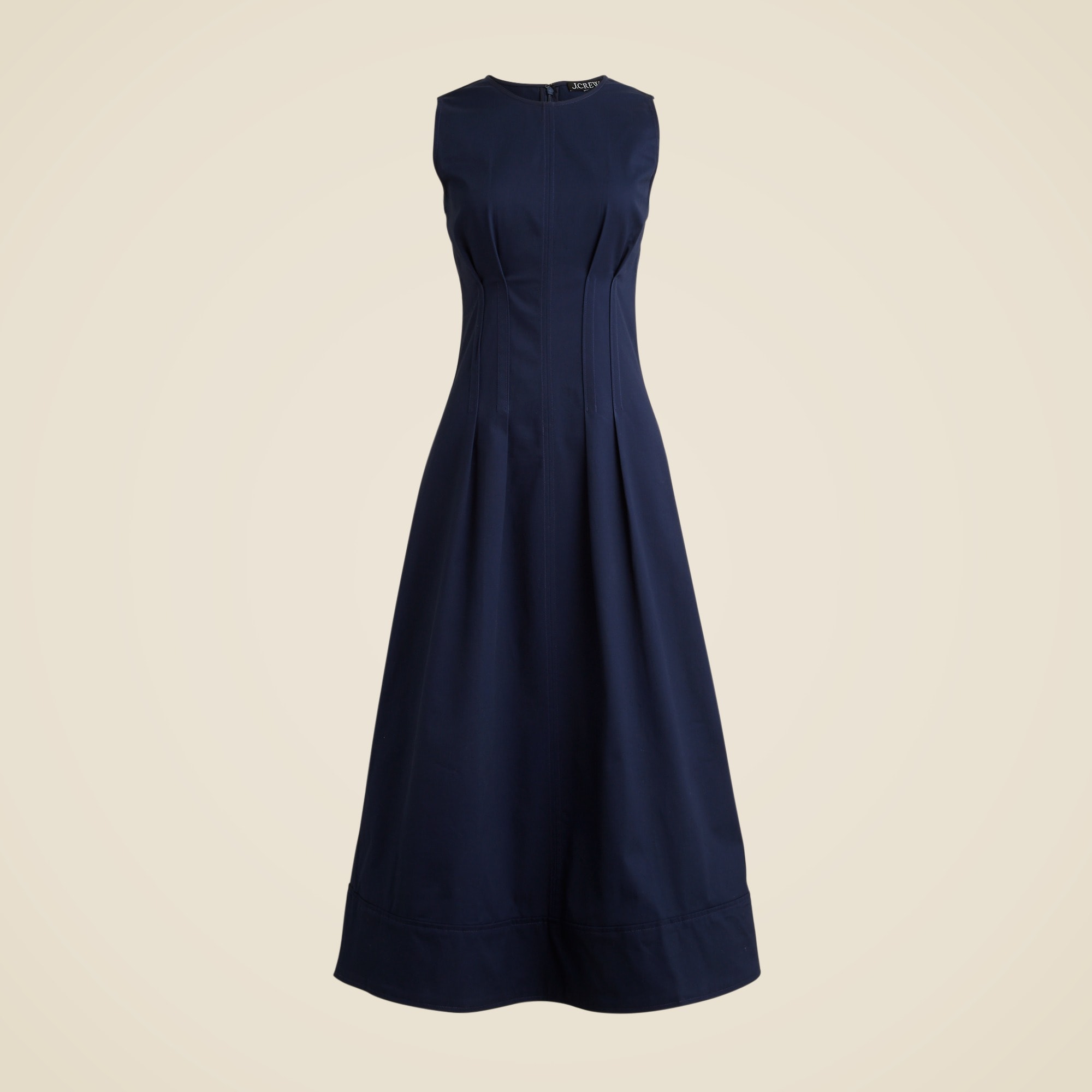 womens Pintuck midi dress in stretch twill