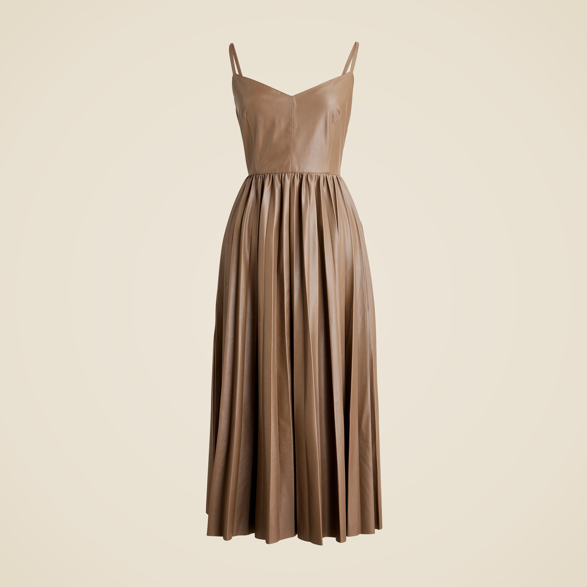 knee length dresses for ladies Fete Vegan Leather Pleated Skirt Maxi Dress main image 0