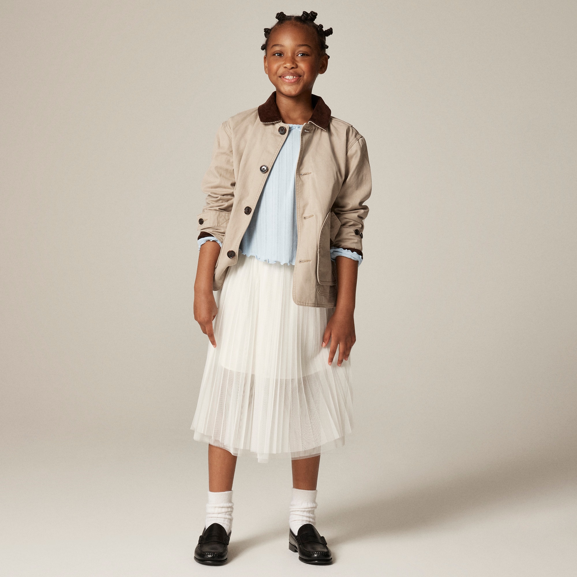 Girls' long-sleeve pointelle-knit T-shirt