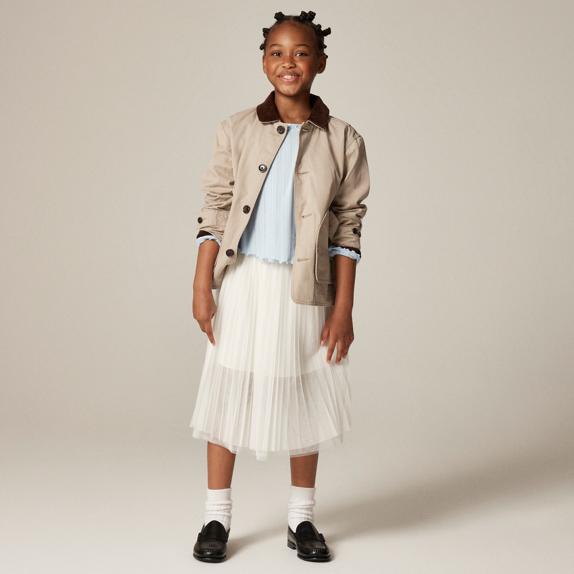 Girls' long-sleeve pointelle-knit T-shirt