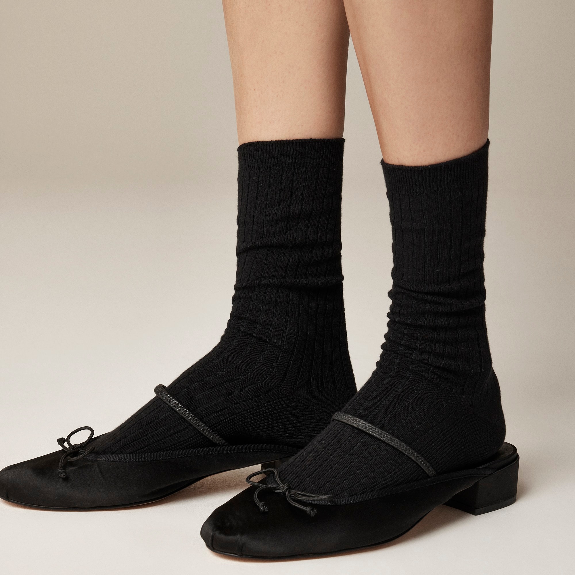 womens Ribbed cotton trouser socks three-pack