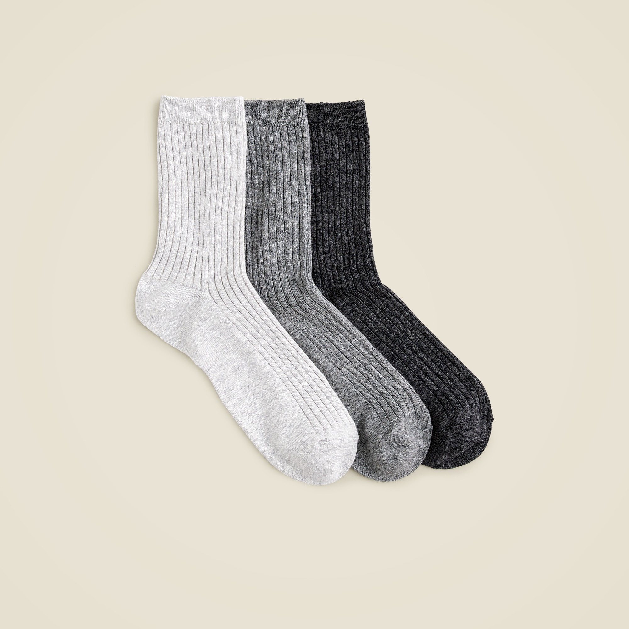 Ribbed cotton trouser socks three-pack