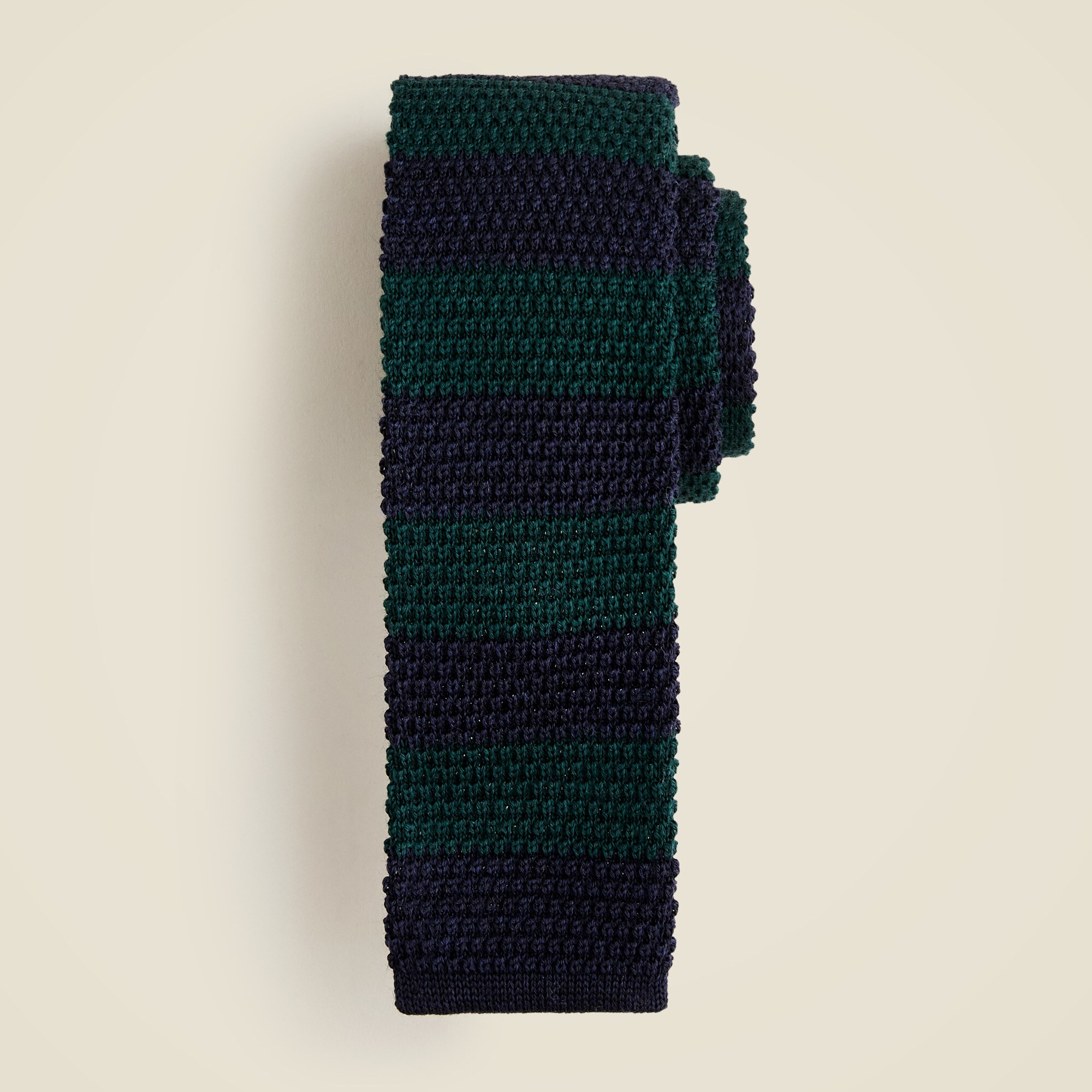  Italian wool knit tie in rugby stripe