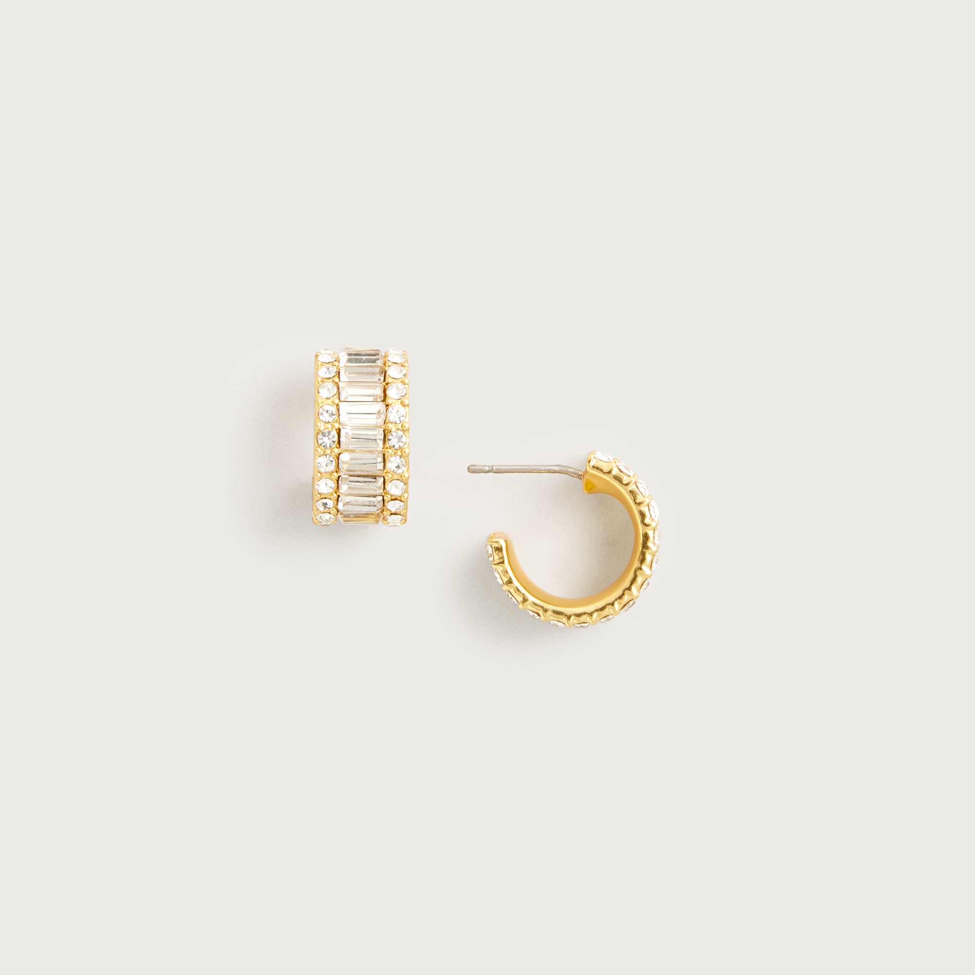Baguette cubic zirconia hoop earrings