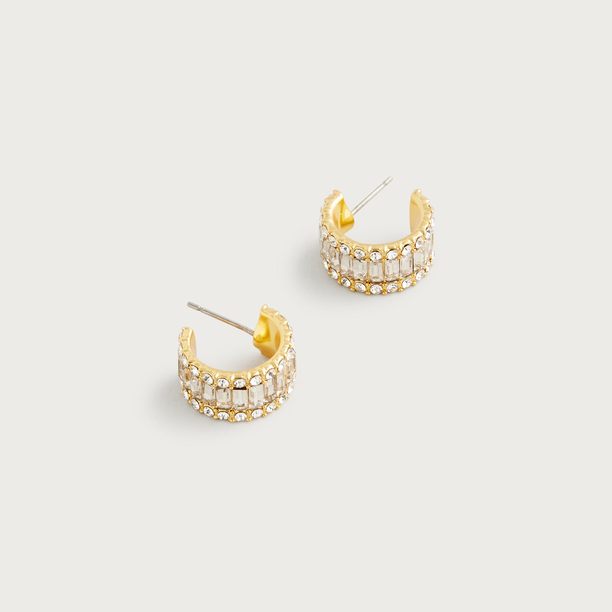 Baguette cubic zirconia hoop earrings