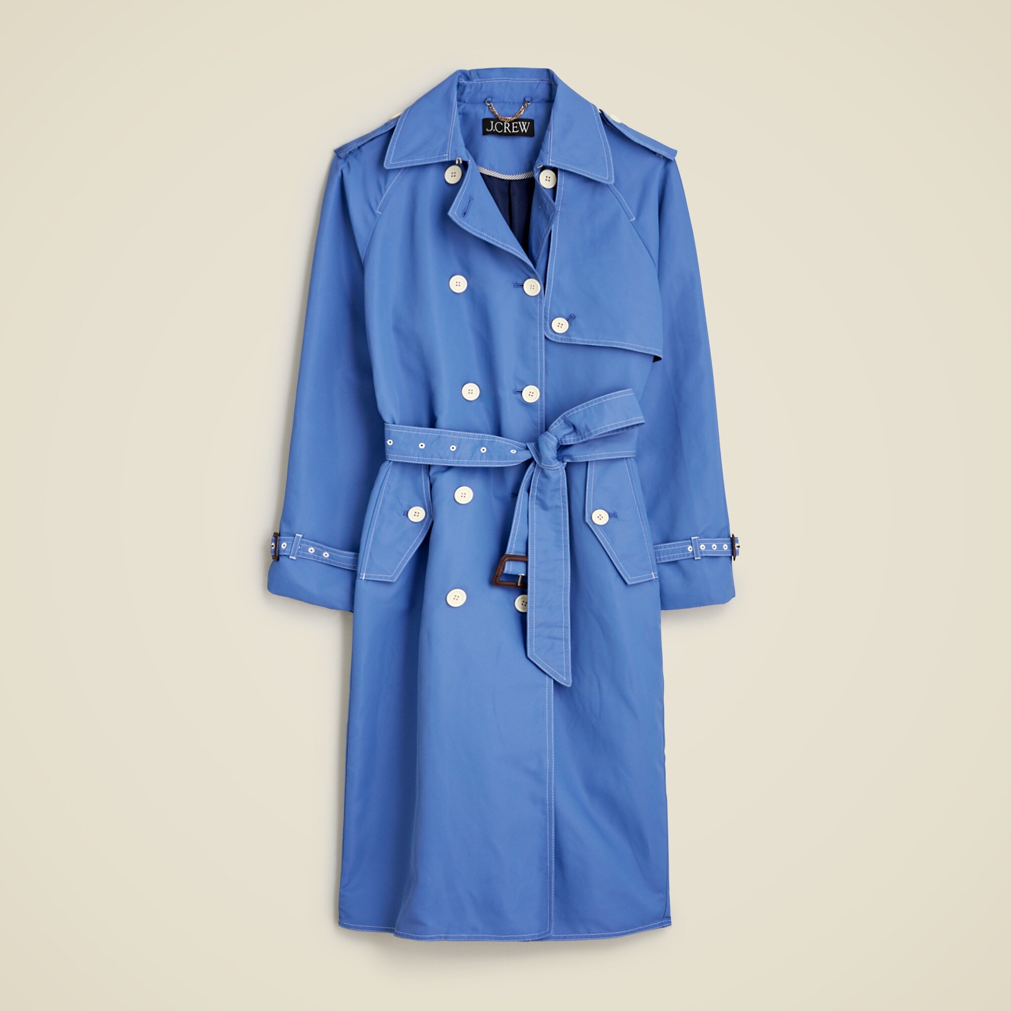 Relaxed trench coat in lightweight shiny nylon